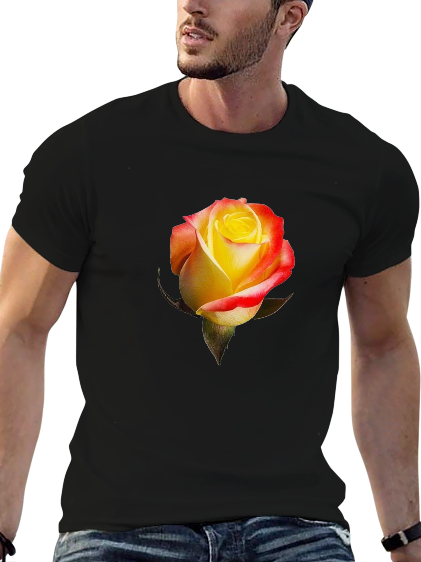Rose Graphic T-Shirt - Stylish Floral Design