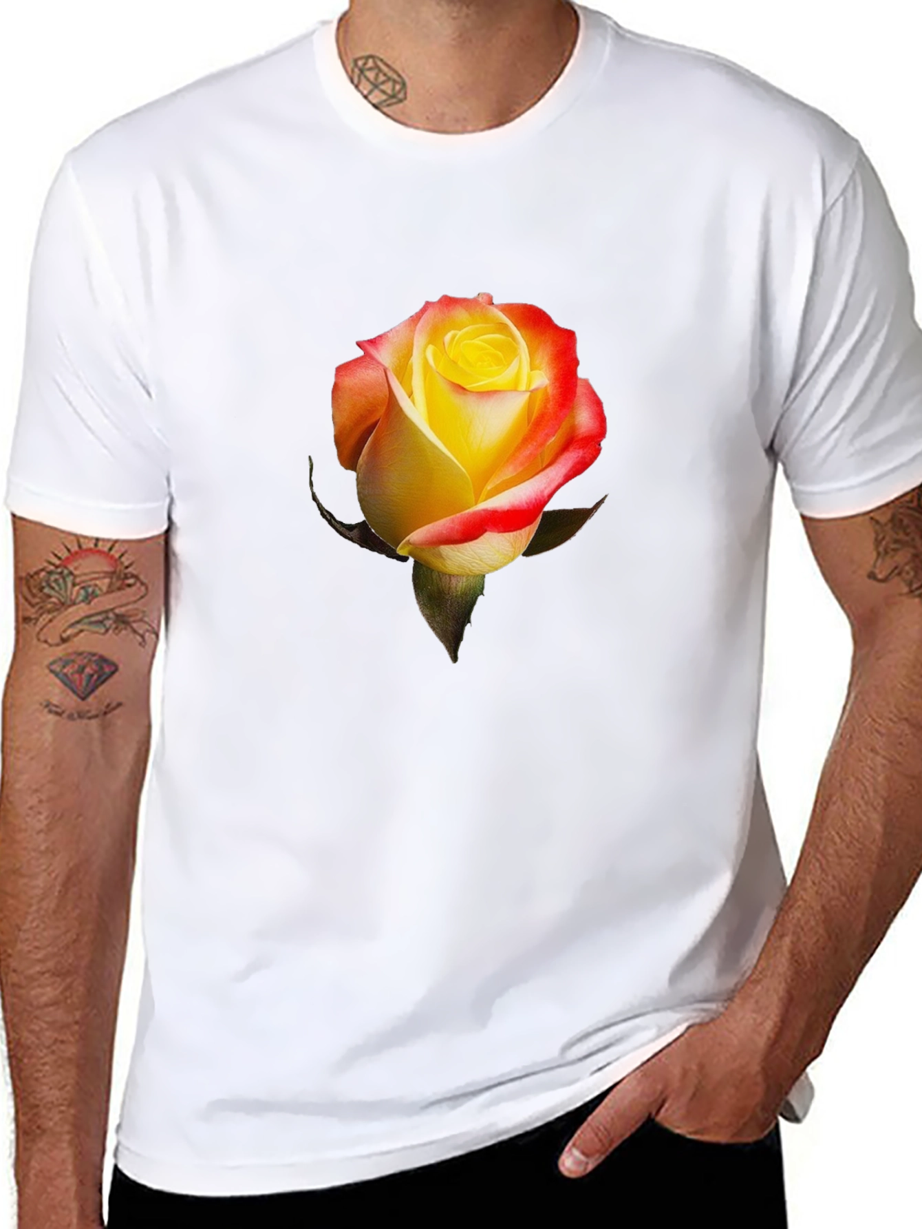 Rose Graphic T-Shirt - Stylish Floral Design