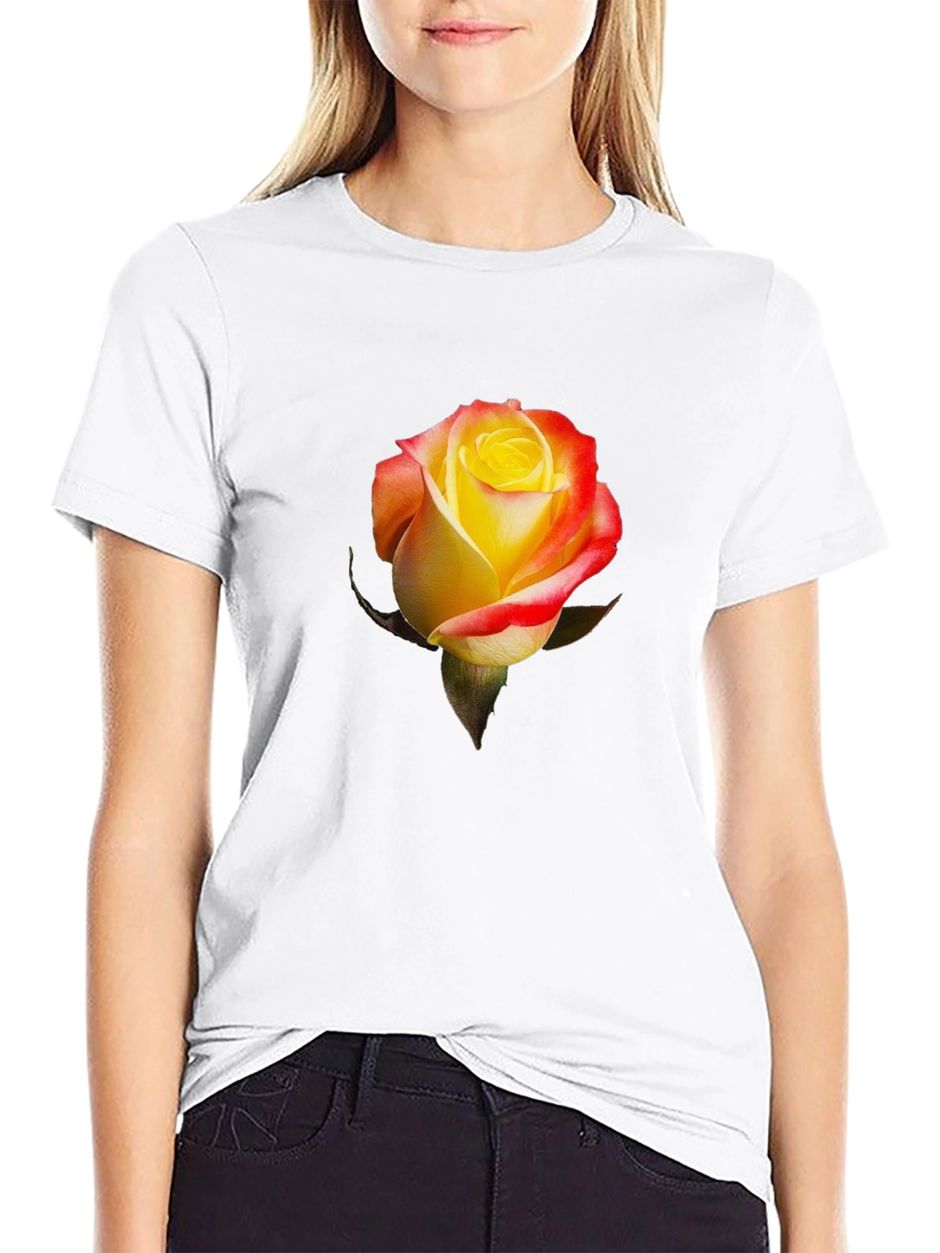 Rose Graphic T-Shirt - Stylish Floral Design