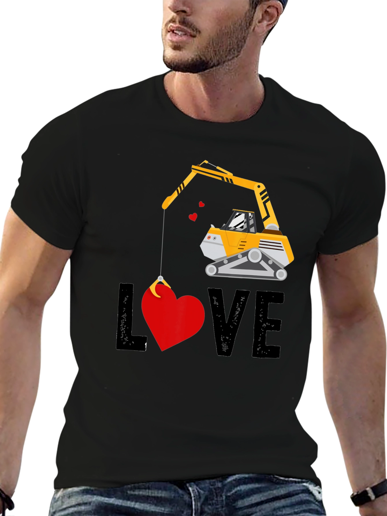 Excavator Love T-Shirt - Valentines Day Gift