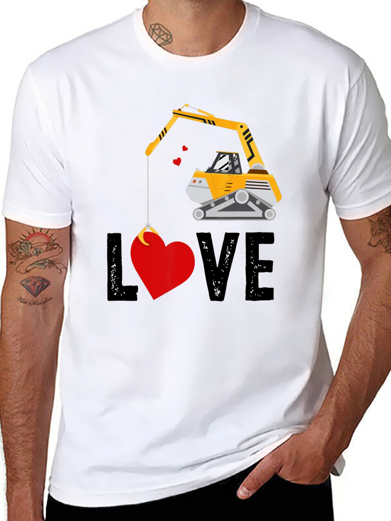 Excavator Love T-Shirt - Valentines Day Gift
