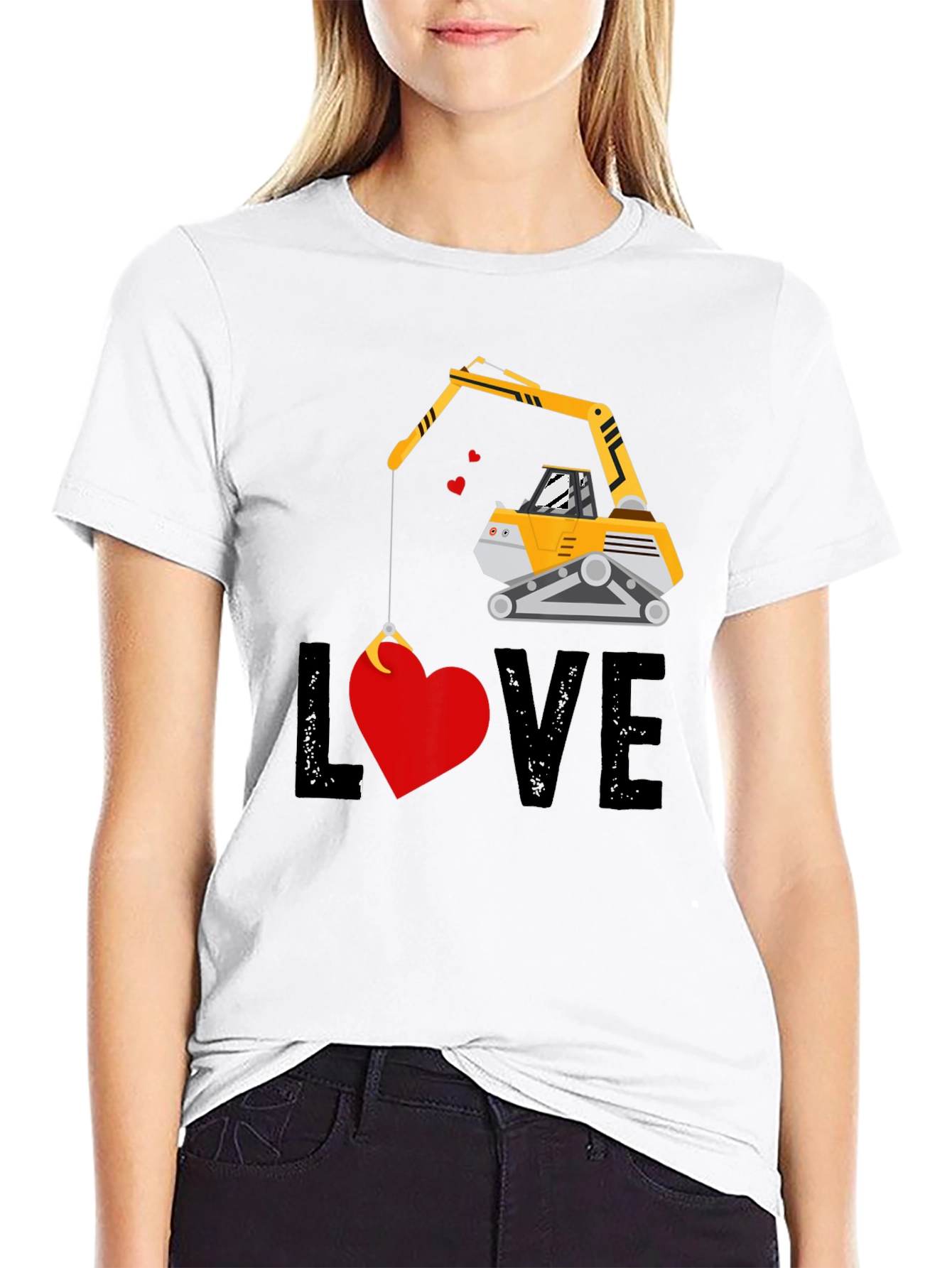 Excavator Love T-Shirt - Valentines Day Gift