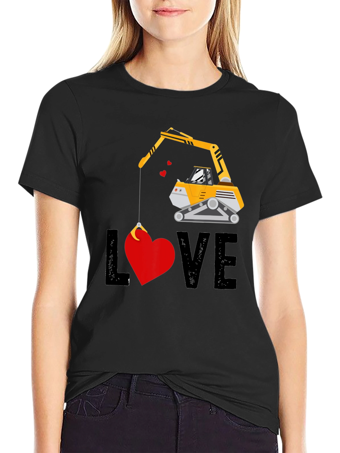 Excavator Love T-Shirt - Valentines Day Gift