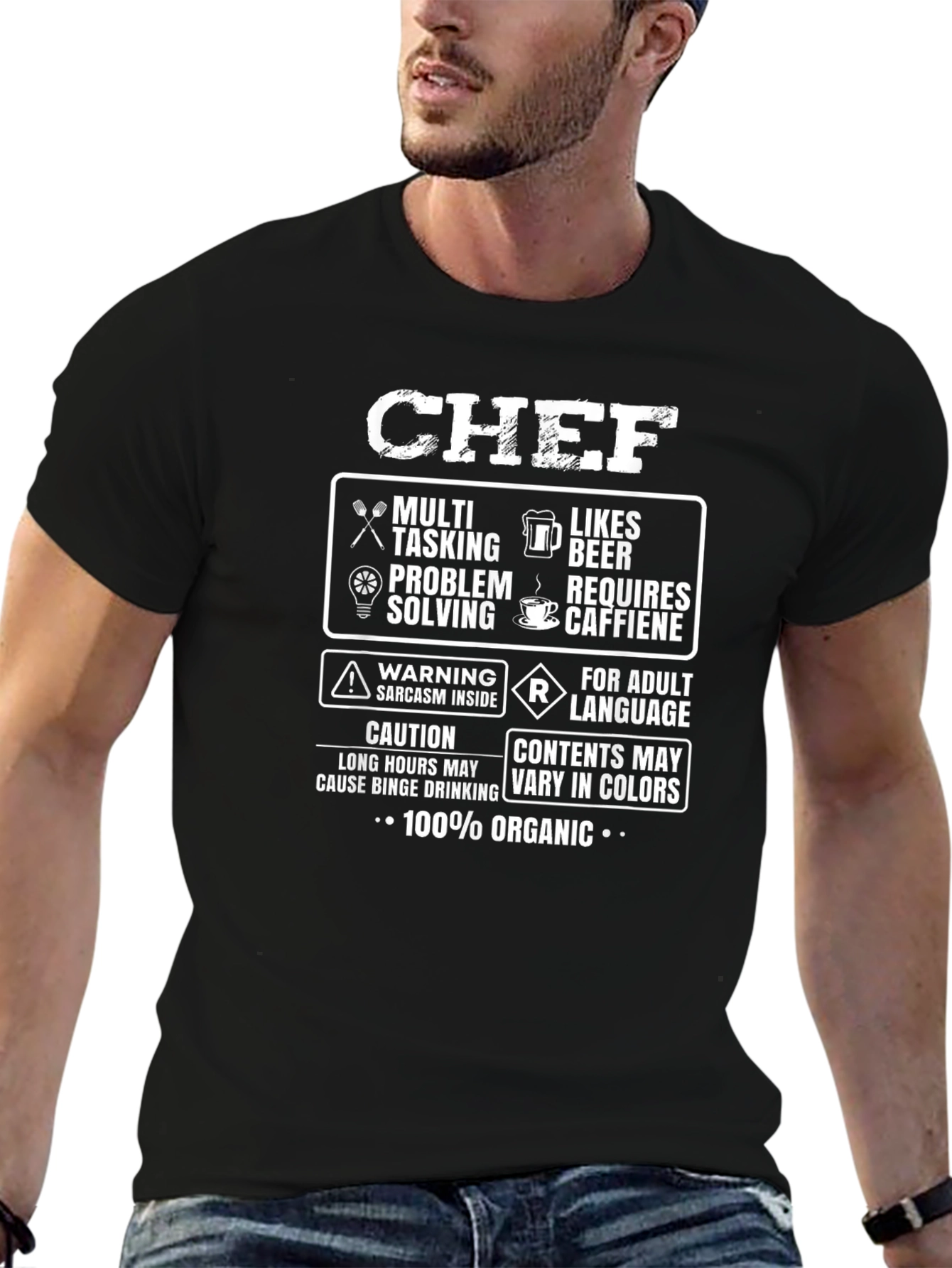 Chef Funny T-Shirt 100% Organic
