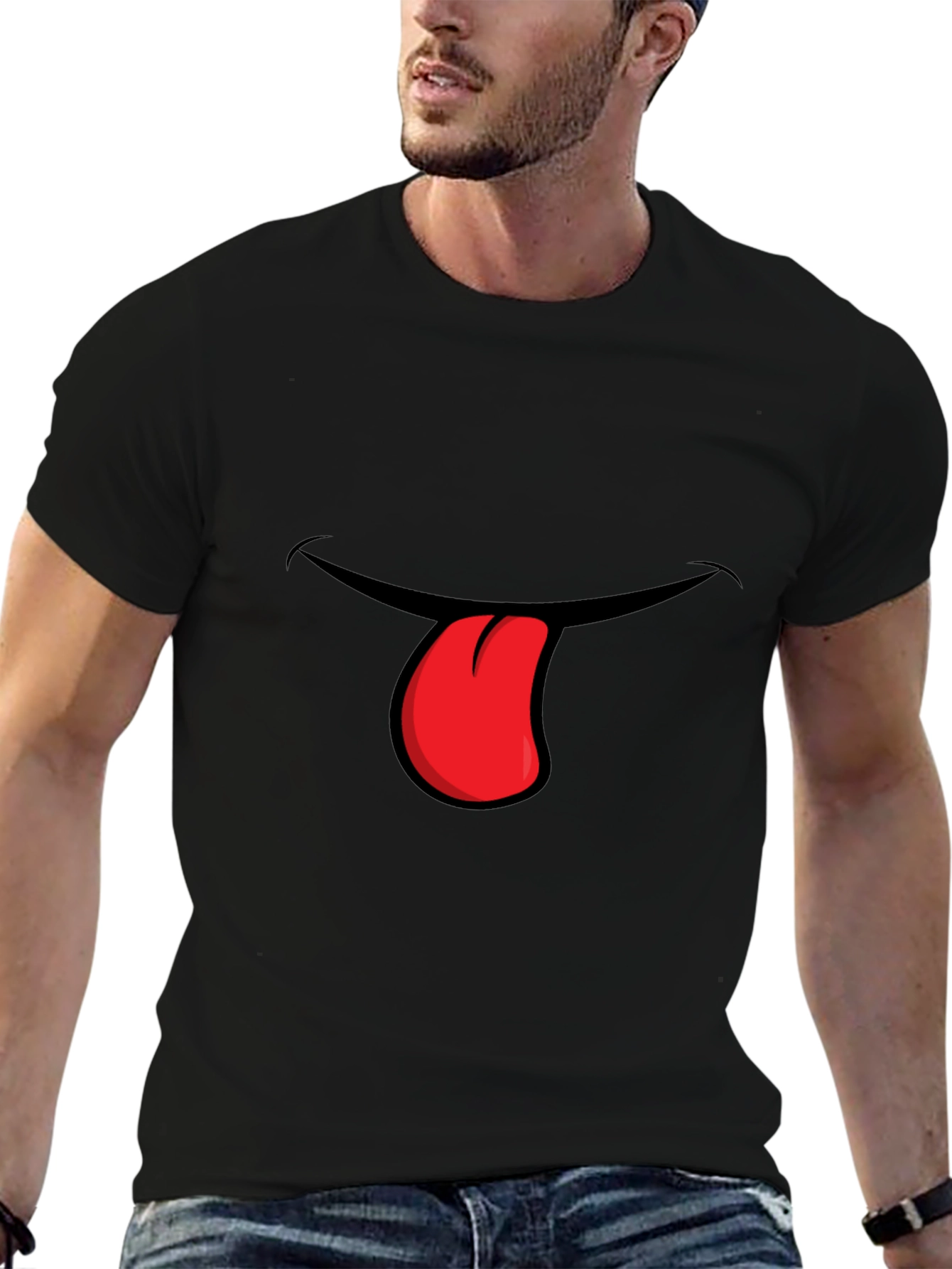 Funny Tongue Out Graphic T-Shirt