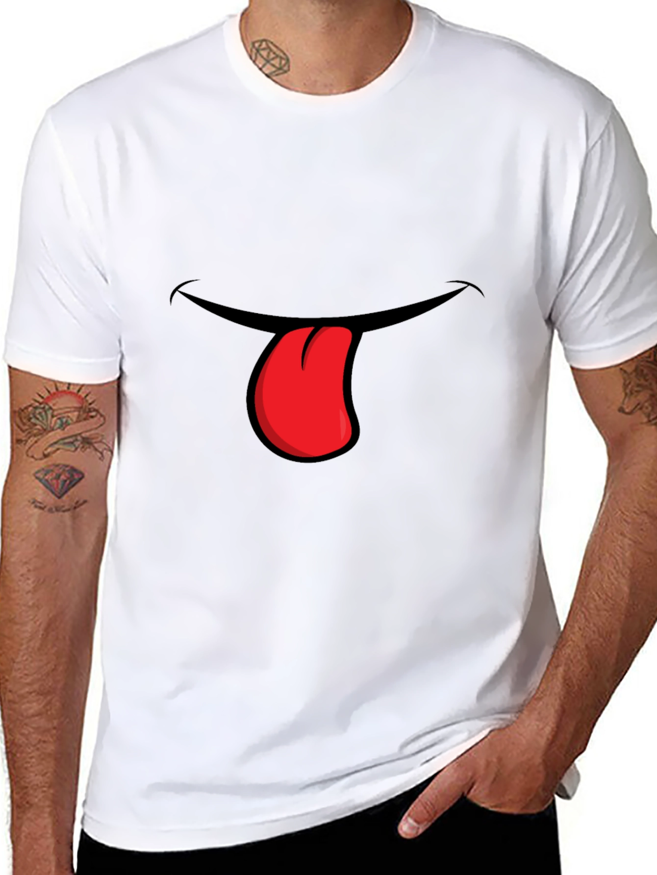 Funny Tongue Out Graphic T-Shirt