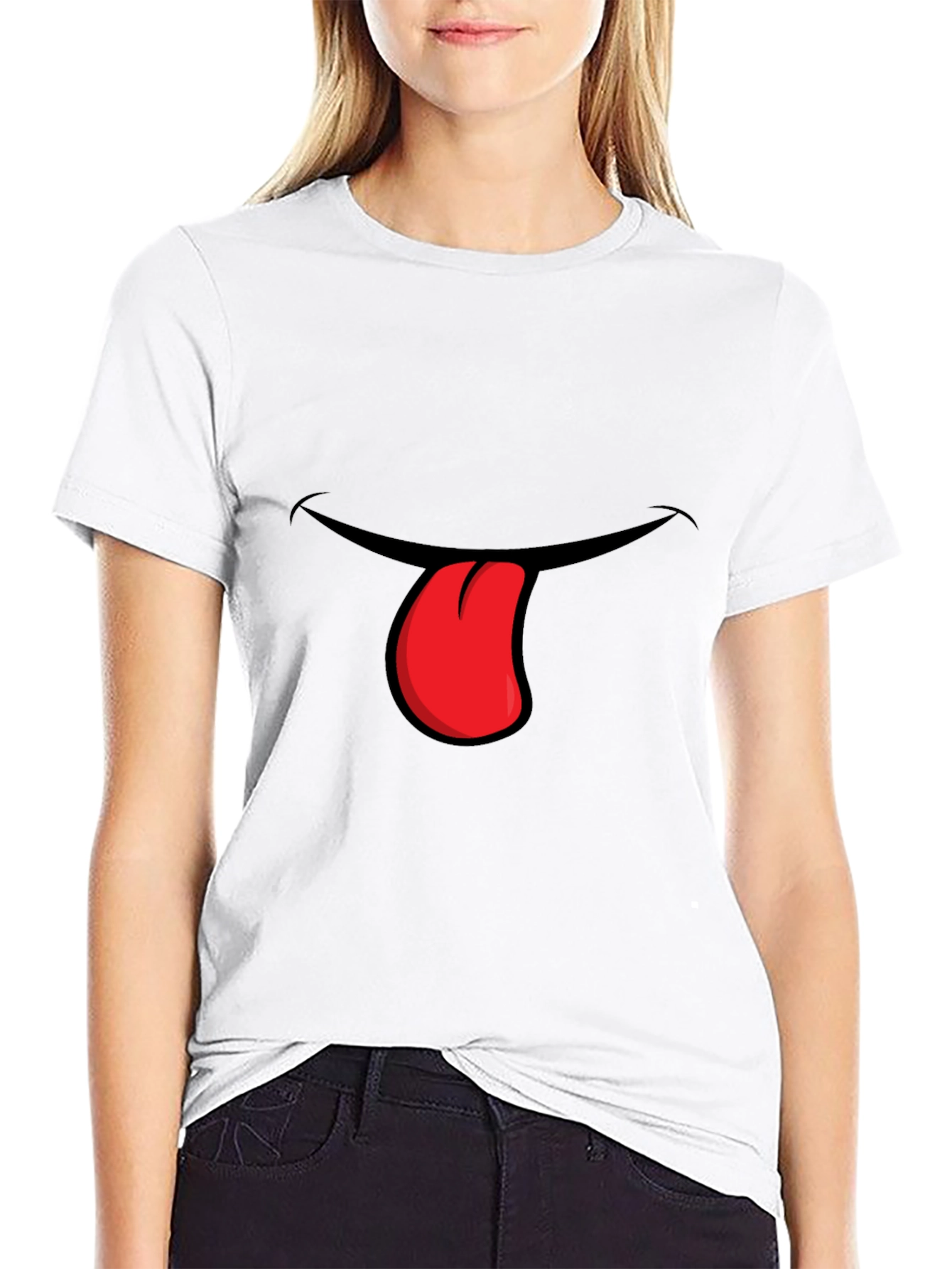 Funny Tongue Out Graphic T-Shirt