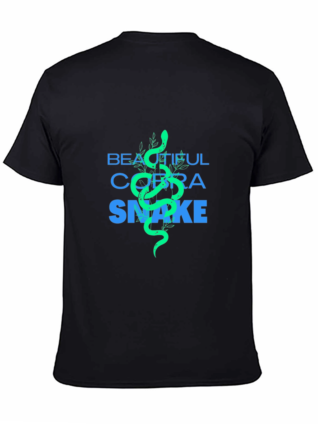 Beautiful Cobra Snake Graphic Tee - Black