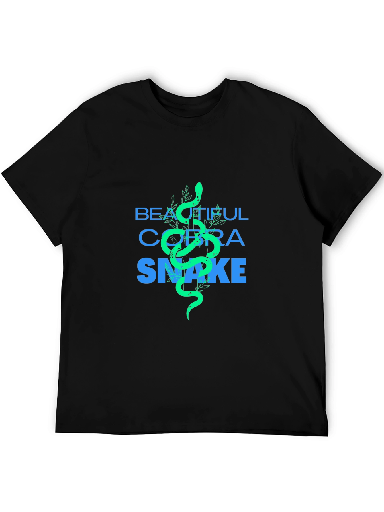Beautiful Cobra Snake Graphic Tee - Black