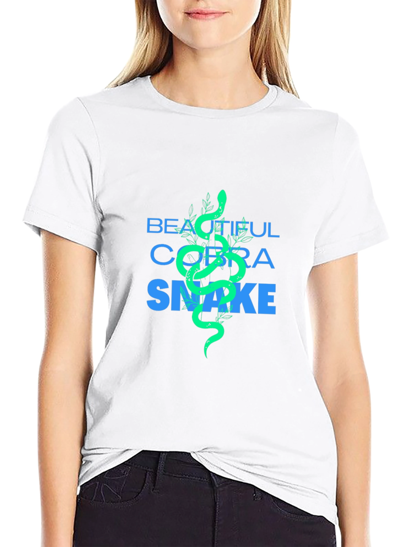 Beautiful Cobra Snake Graphic Tee - Black