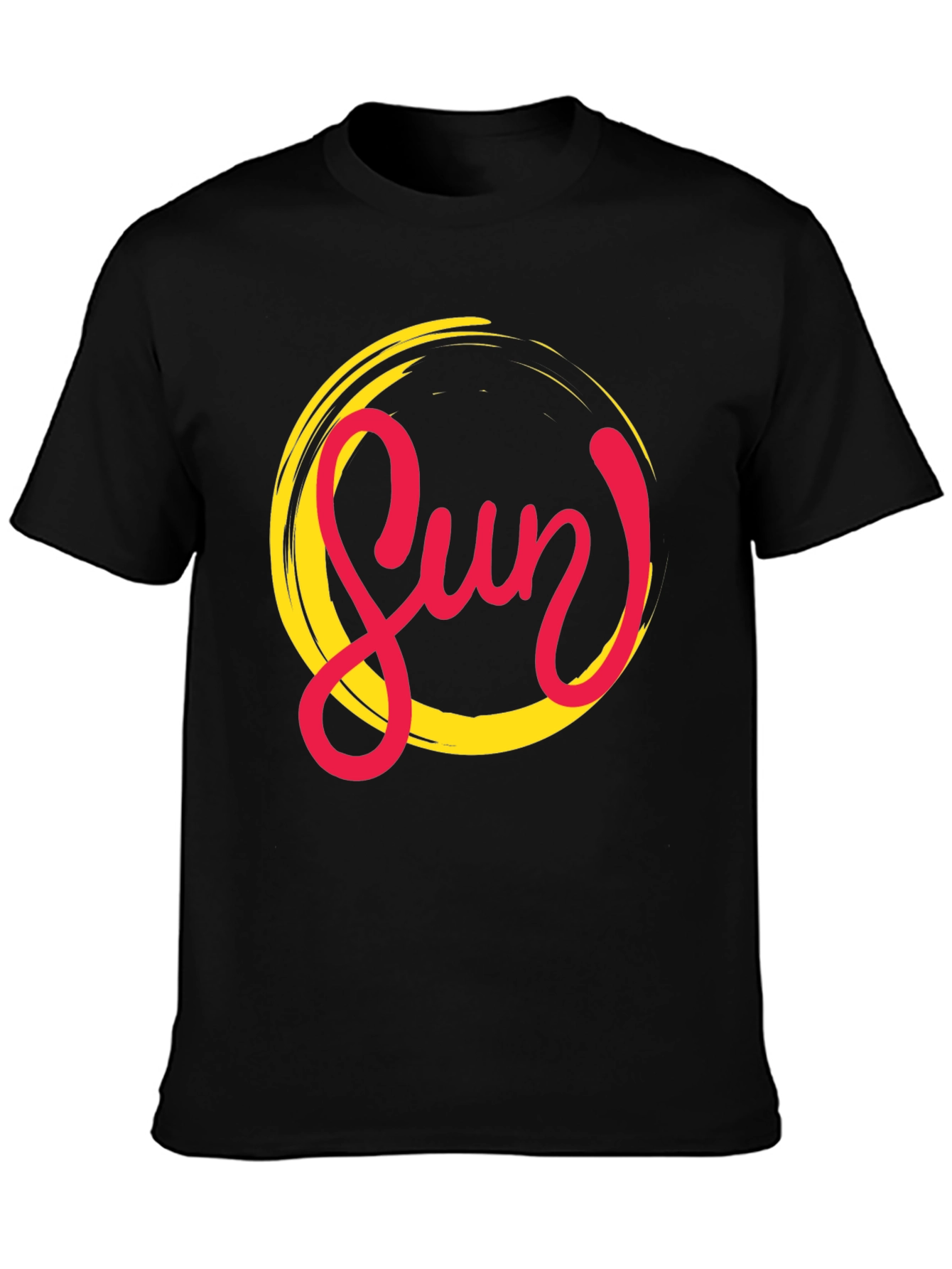 Stylish Sun Graphic Black T-Shirt for Men