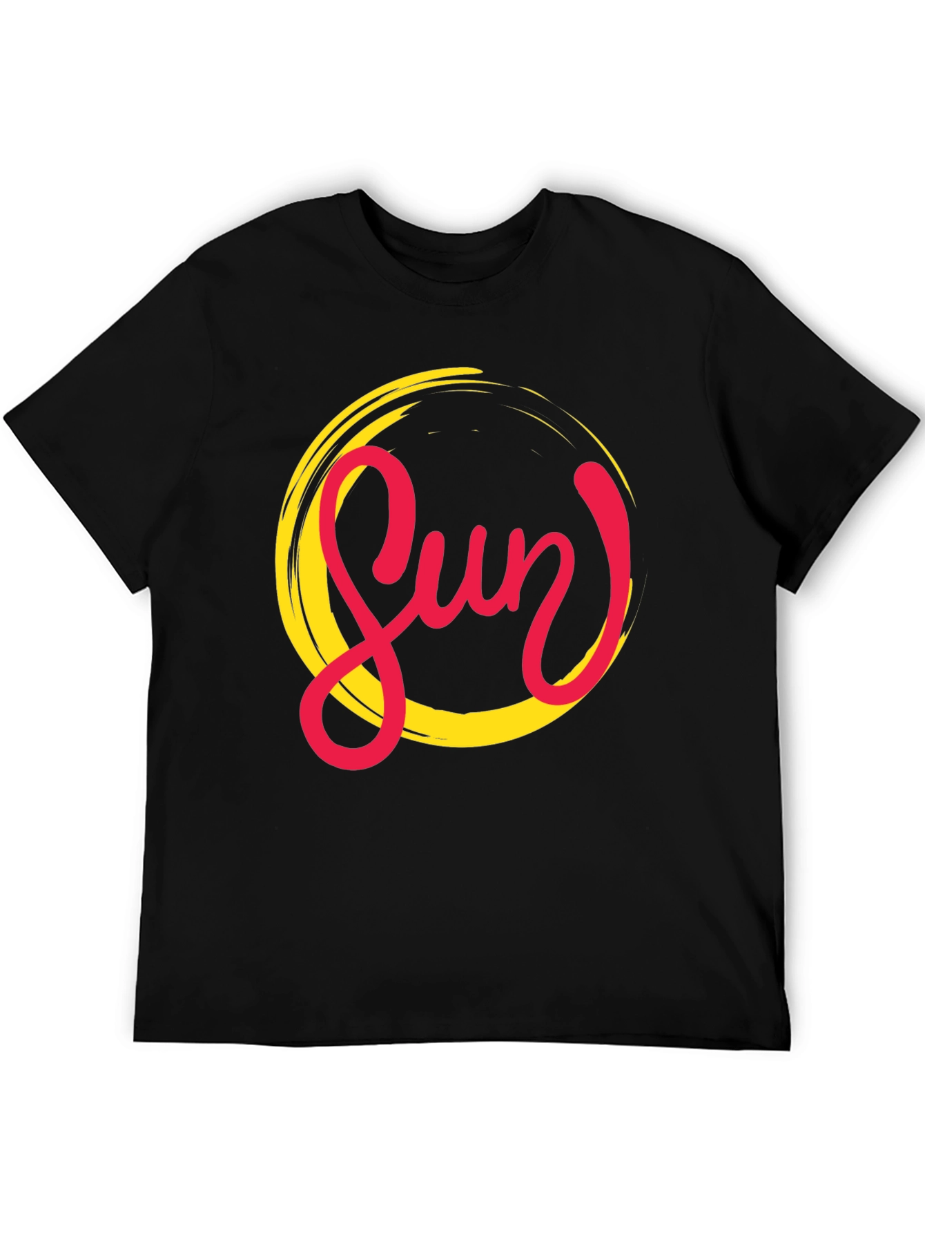 Stylish Sun Graphic Black T-Shirt for Men