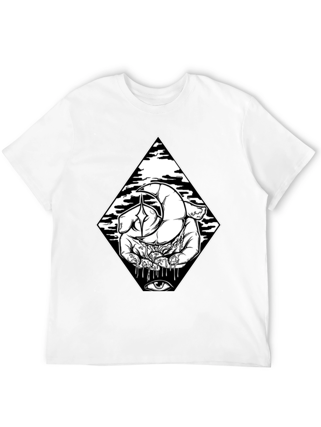 Mystic Hand Graphic Tee - Black Cotton T-Shirt