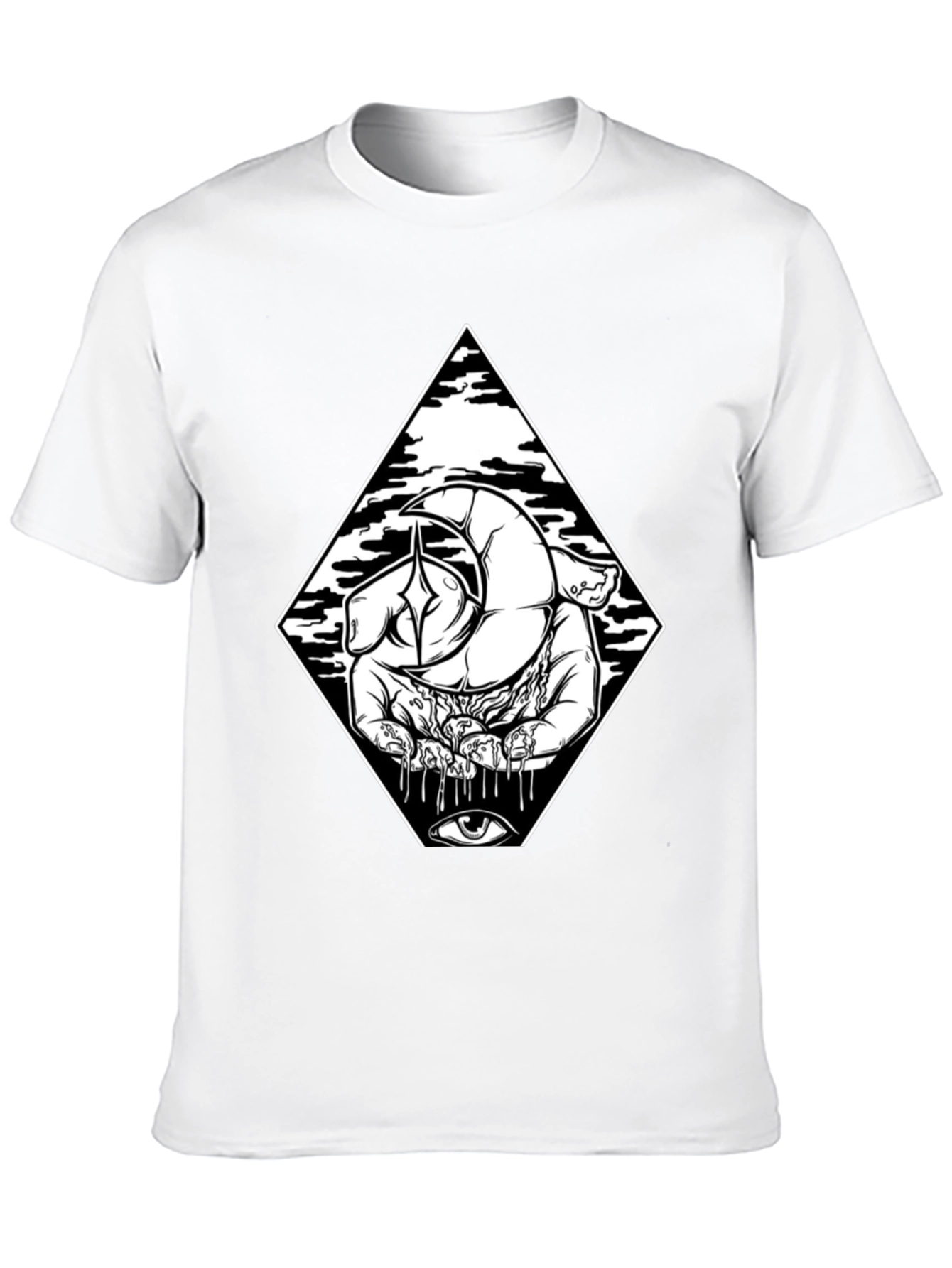 Mystic Hand Graphic Tee - Black Cotton T-Shirt