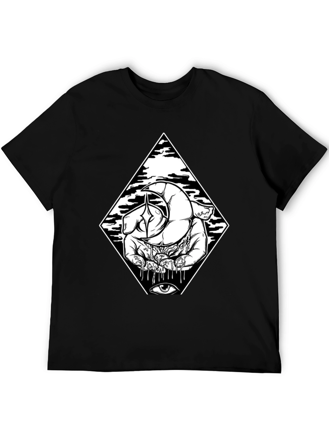 Mystic Hand Graphic Tee - Black Cotton T-Shirt