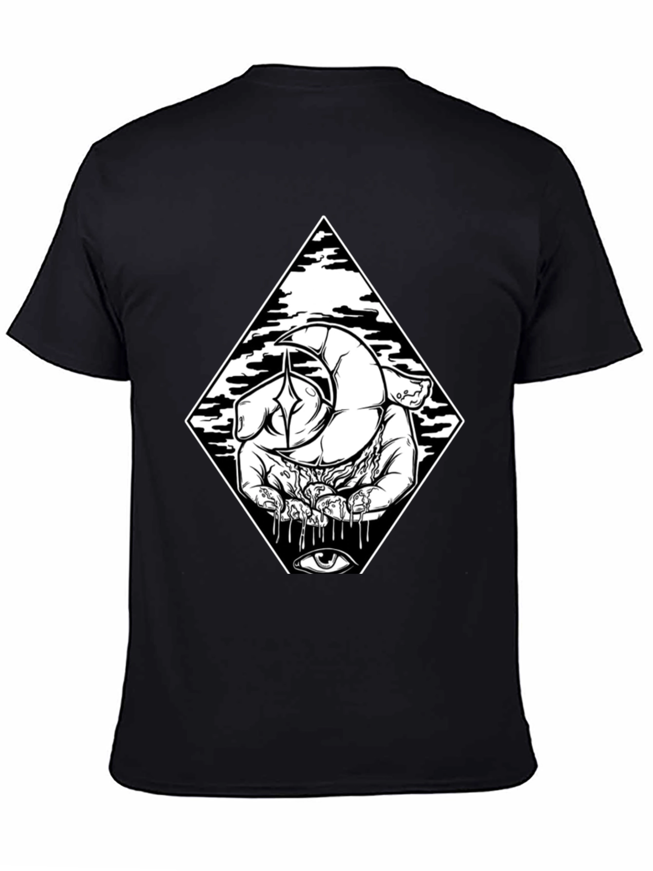 Mystic Hand Graphic Tee - Black Cotton T-Shirt