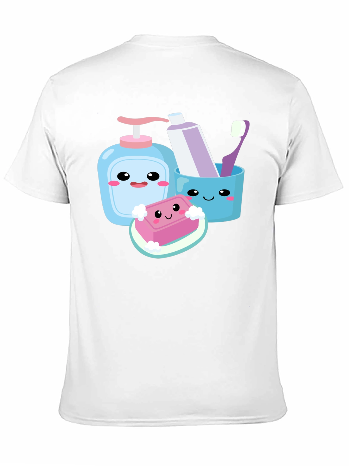 Kawaii Hygiene Cartoon Graphic T-Shirt
