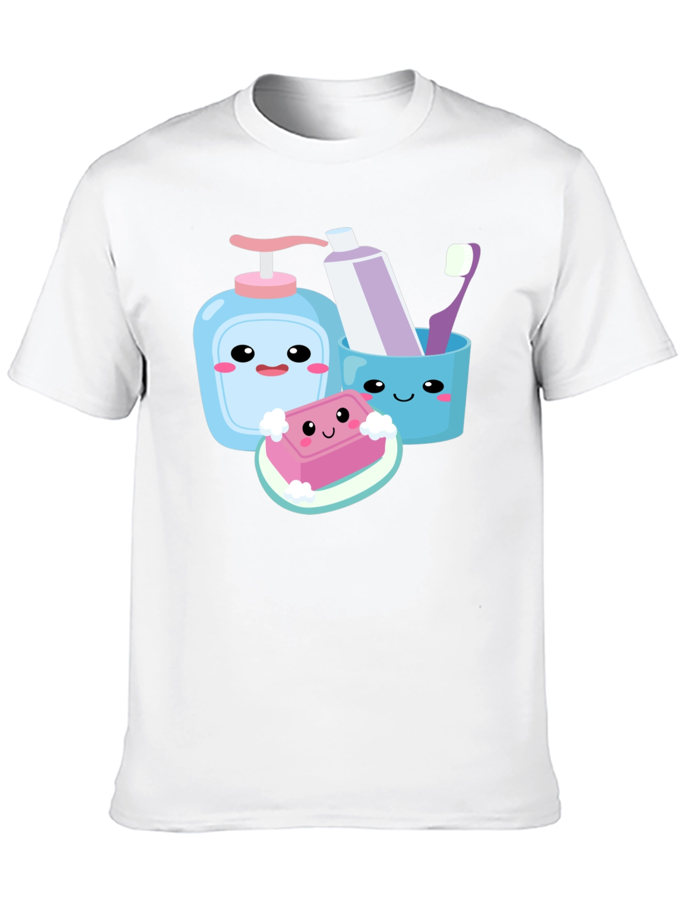 Kawaii Hygiene Cartoon Graphic T-Shirt