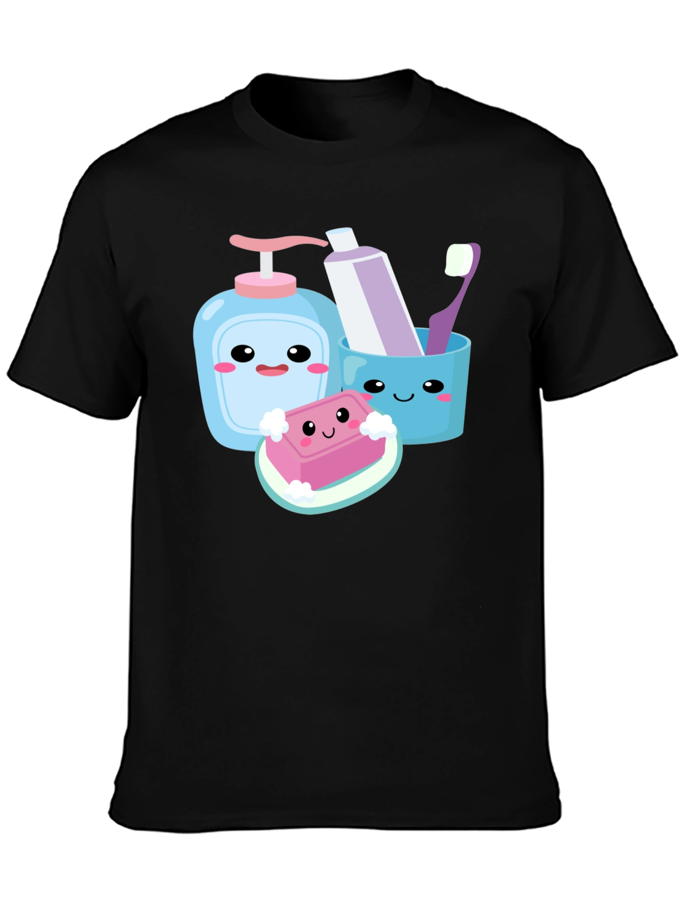 Kawaii Hygiene Cartoon Graphic T-Shirt