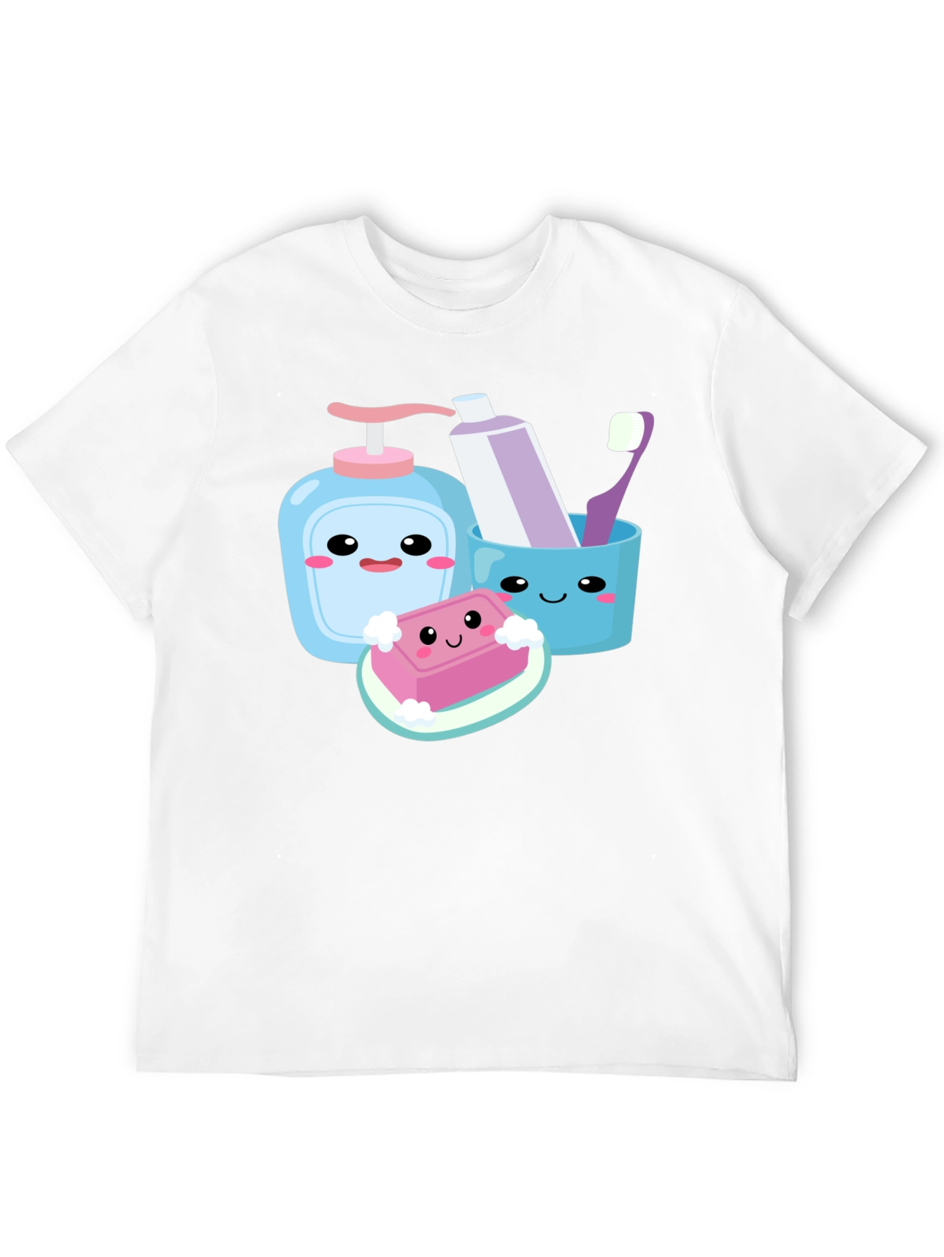 Kawaii Hygiene Cartoon Graphic T-Shirt