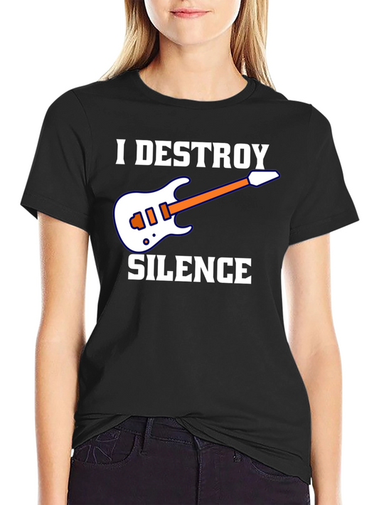 I Destroy Silence Guitar Graphic T-Shirt - Black