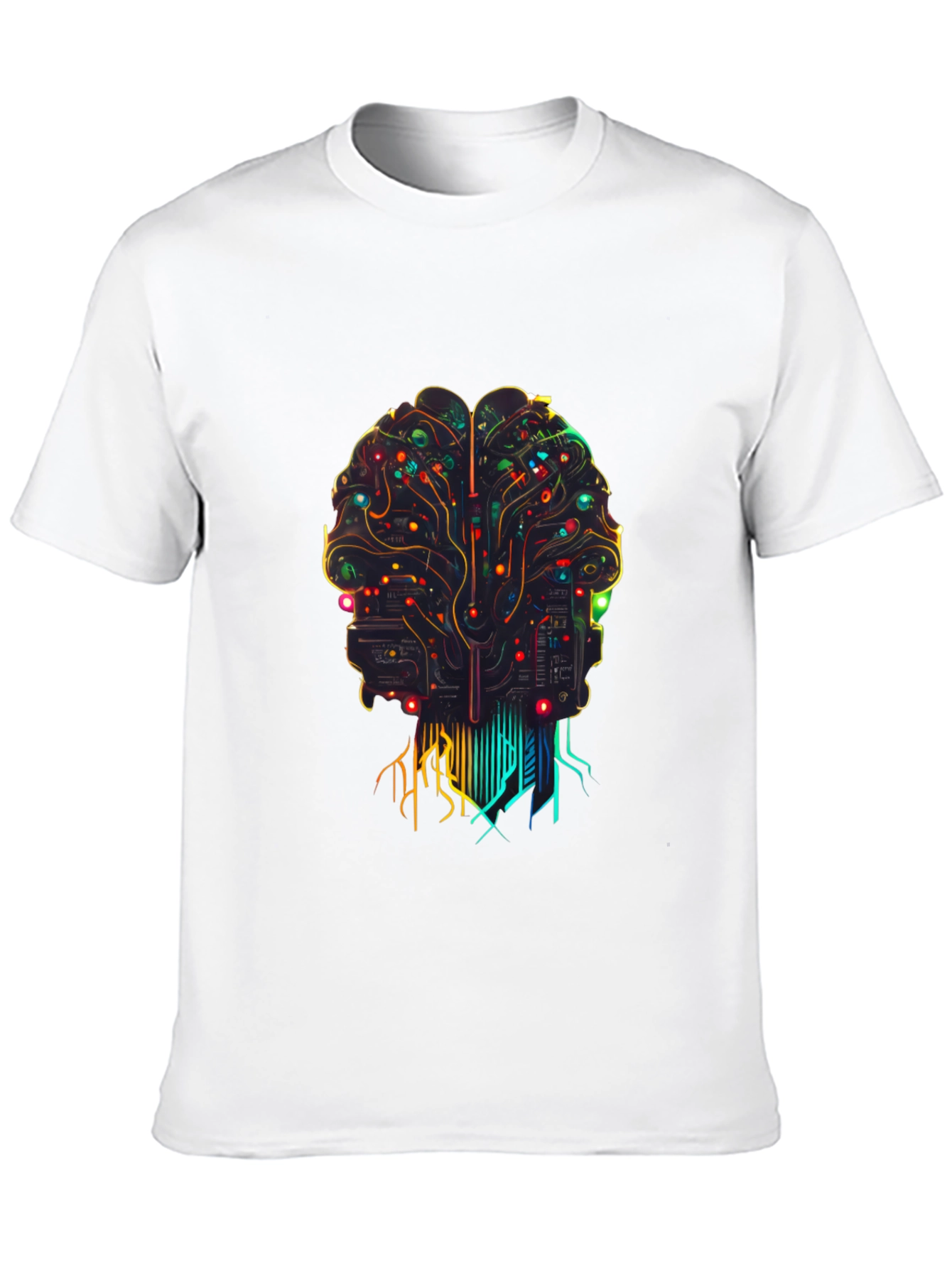 AI Brain Circuit T-Shirt - Black