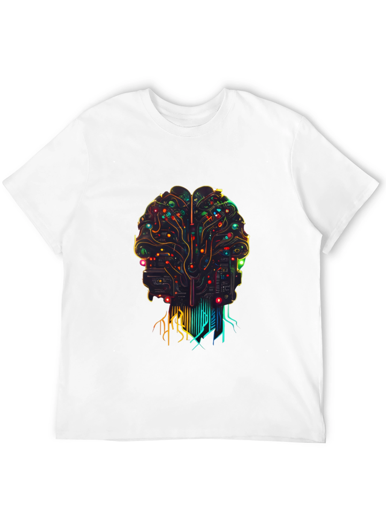 AI Brain Circuit T-Shirt - Black