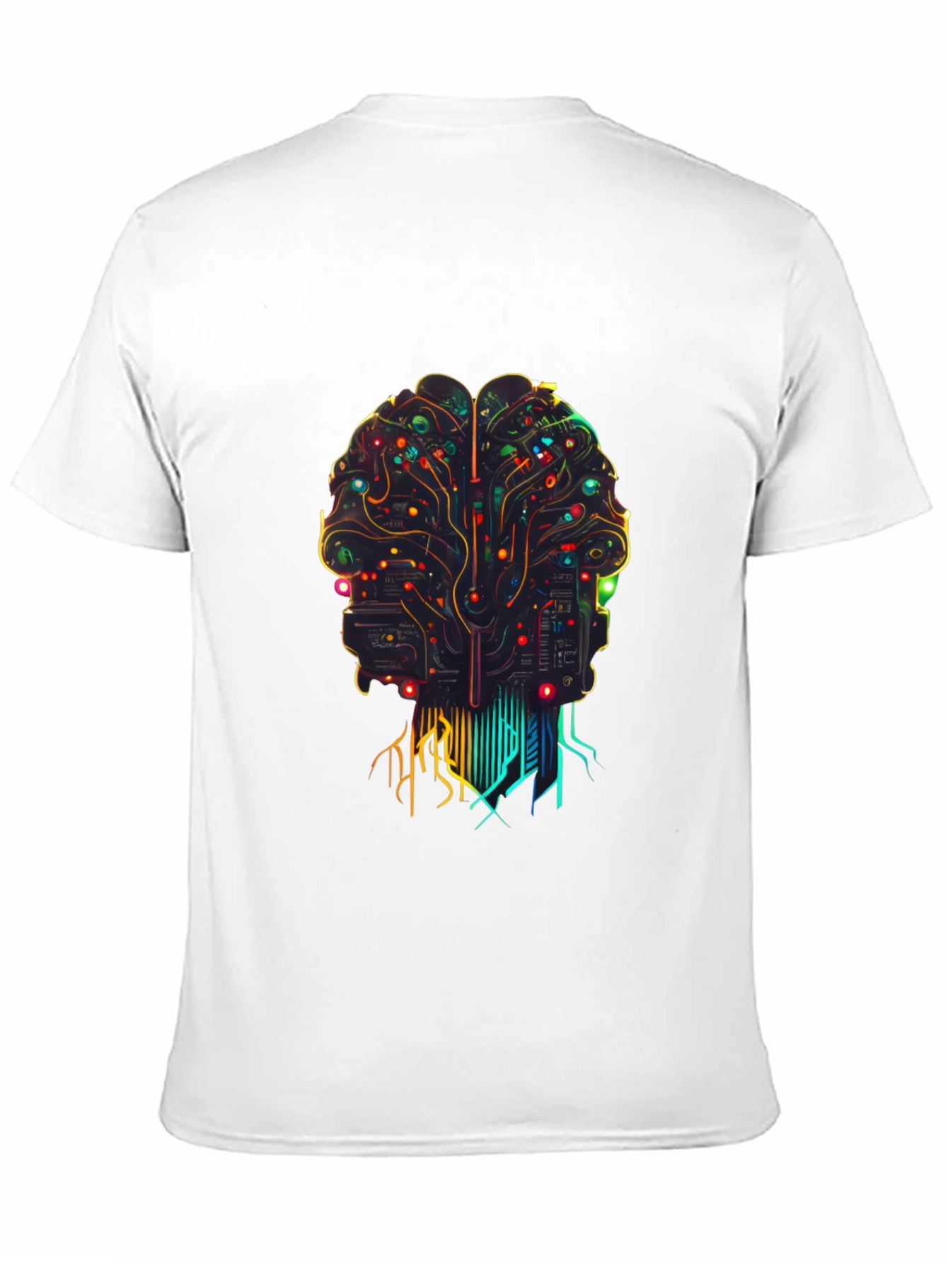 AI Brain Circuit T-Shirt - Black