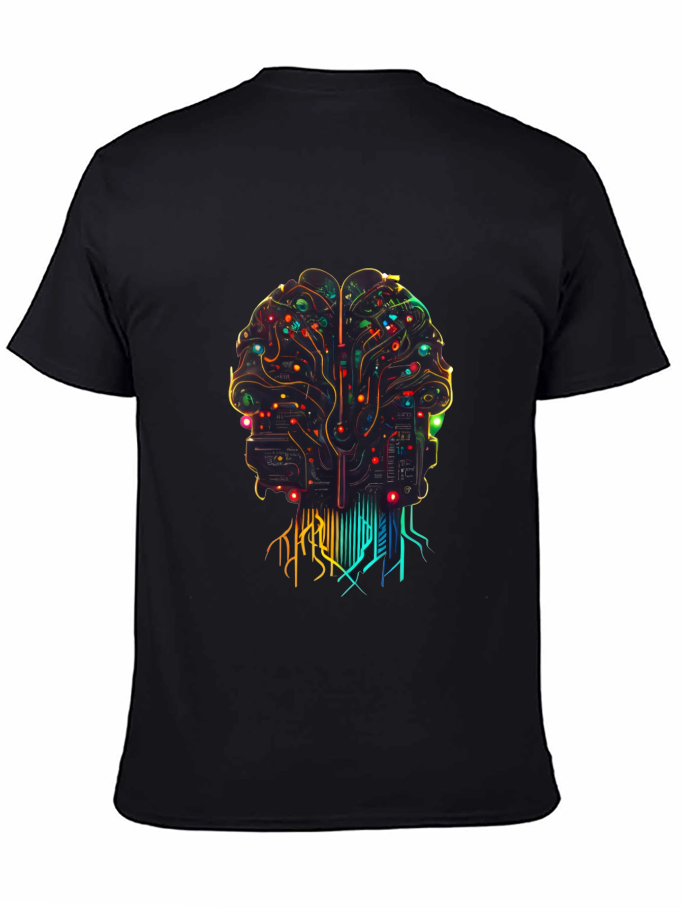 AI Brain Circuit T-Shirt - Black