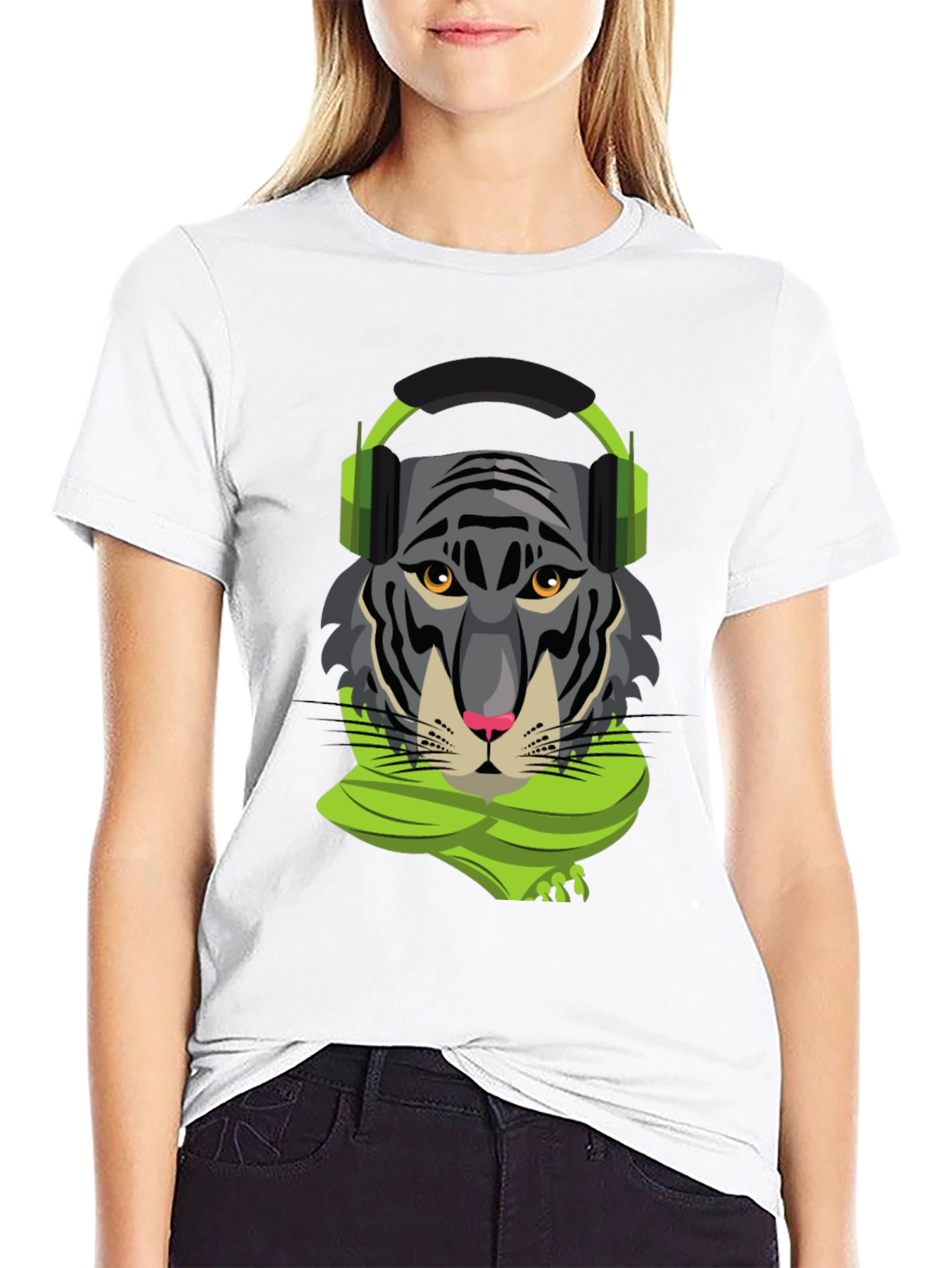 Tiger DJ Graphic Tee - Cool Animal Shirt