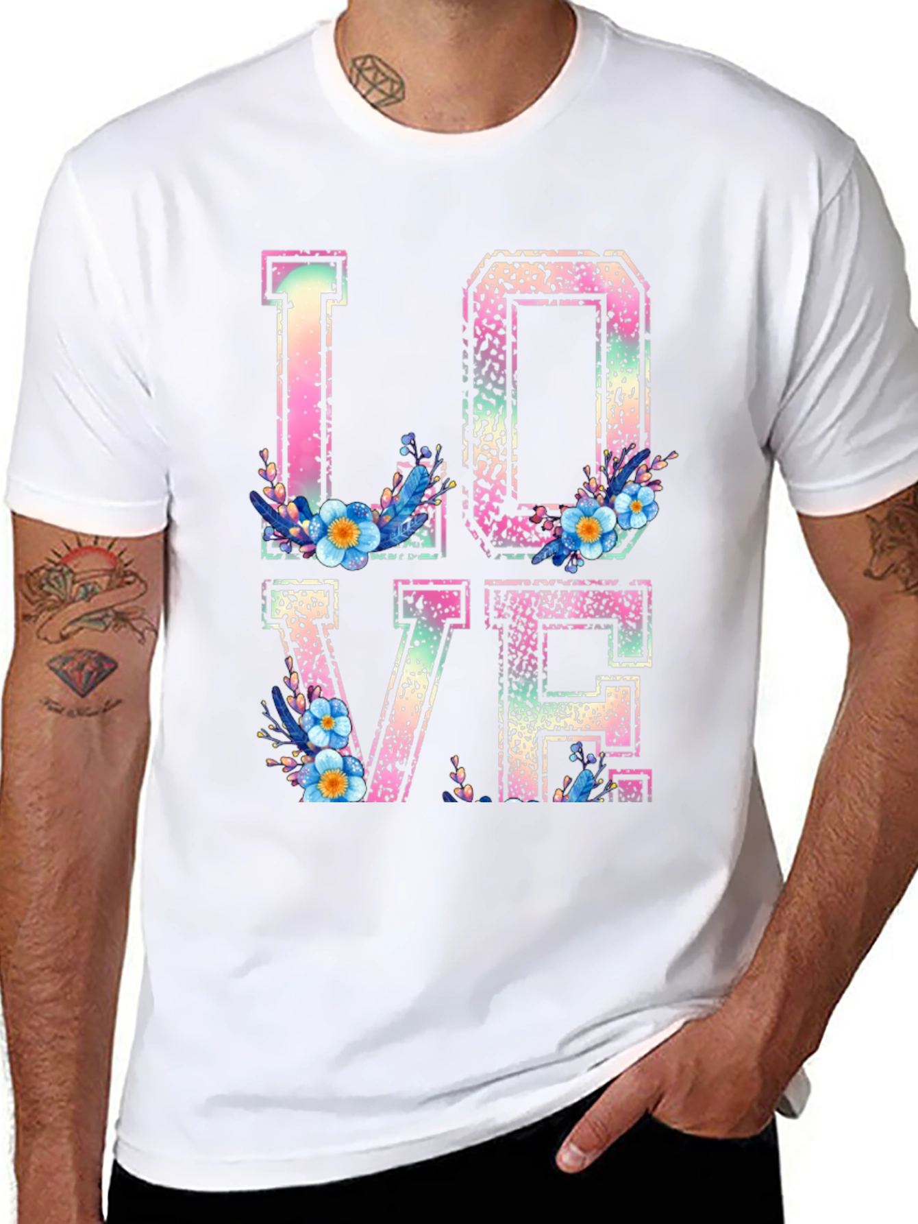 Floral LOVE Graphic T-Shirt - Trendy Casual Wear