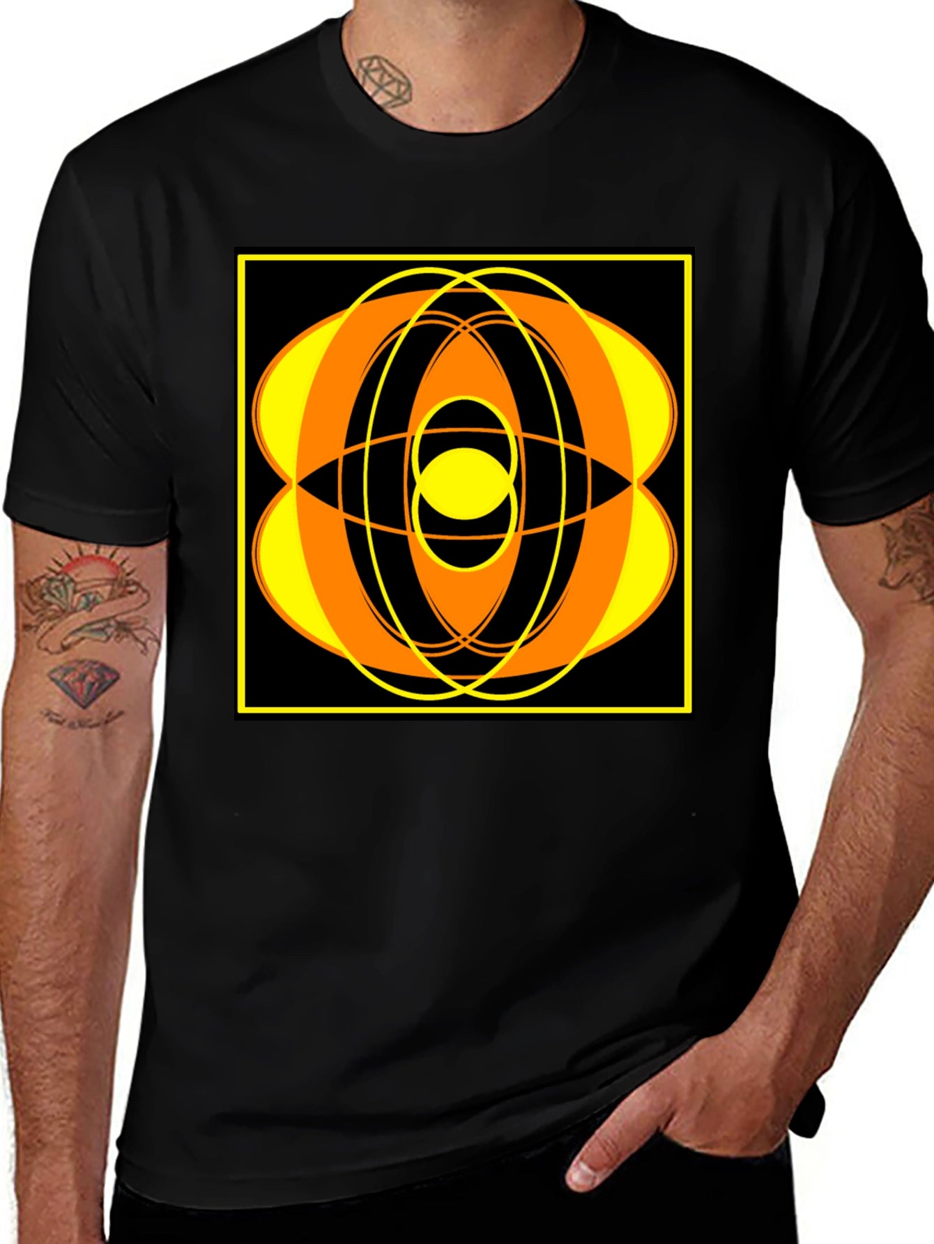 Abstract Graphic T-Shirt - Black Tee