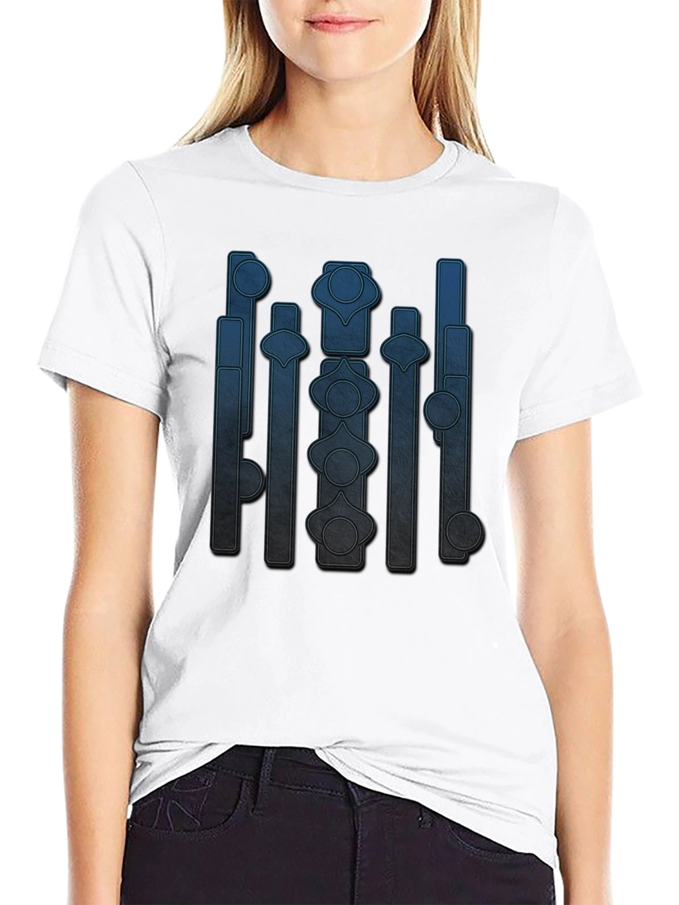 Abstract Geometric Graphic Print Crew Neck T-Shirt