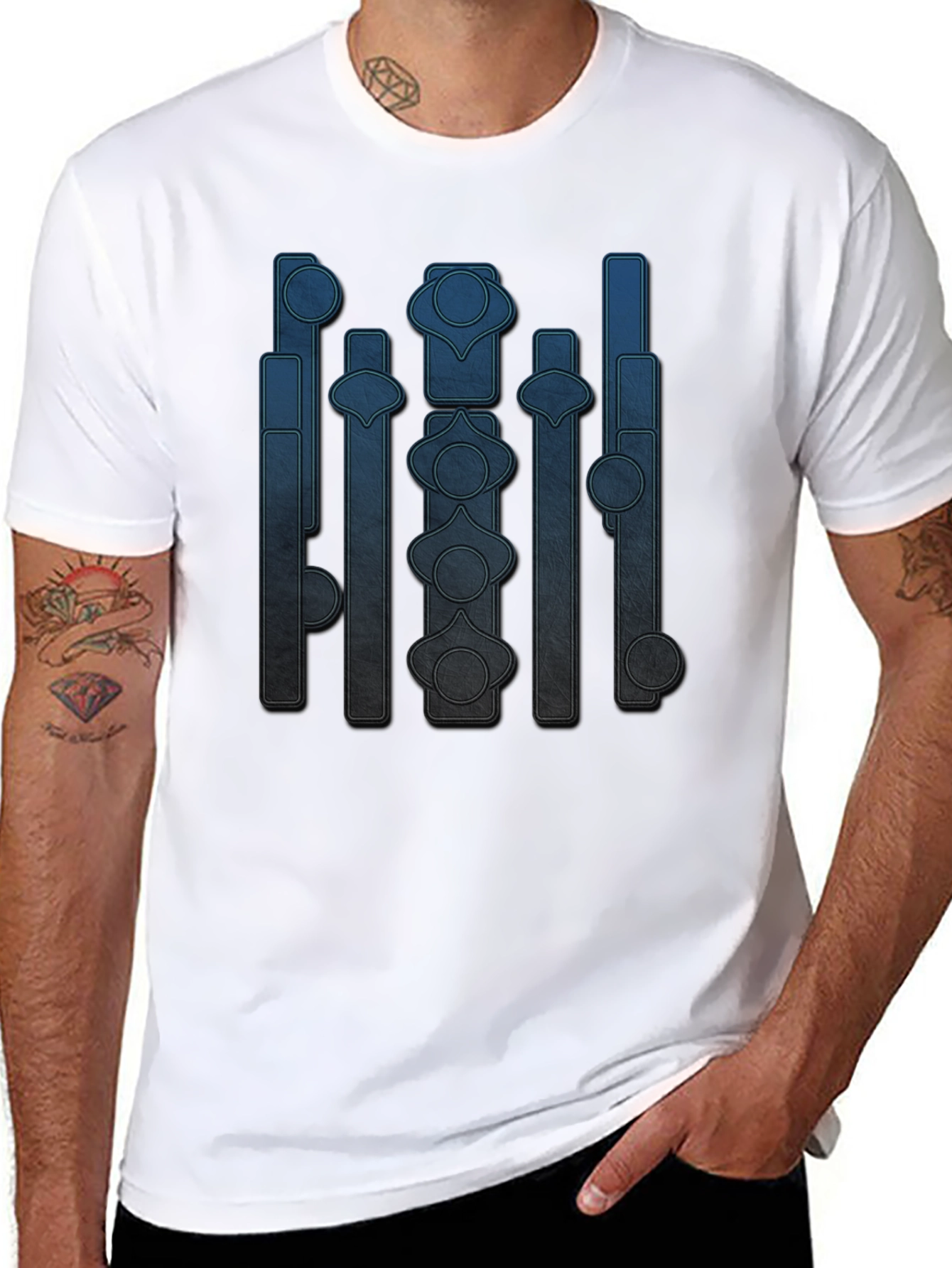 Abstract Geometric Graphic Print Crew Neck T-Shirt