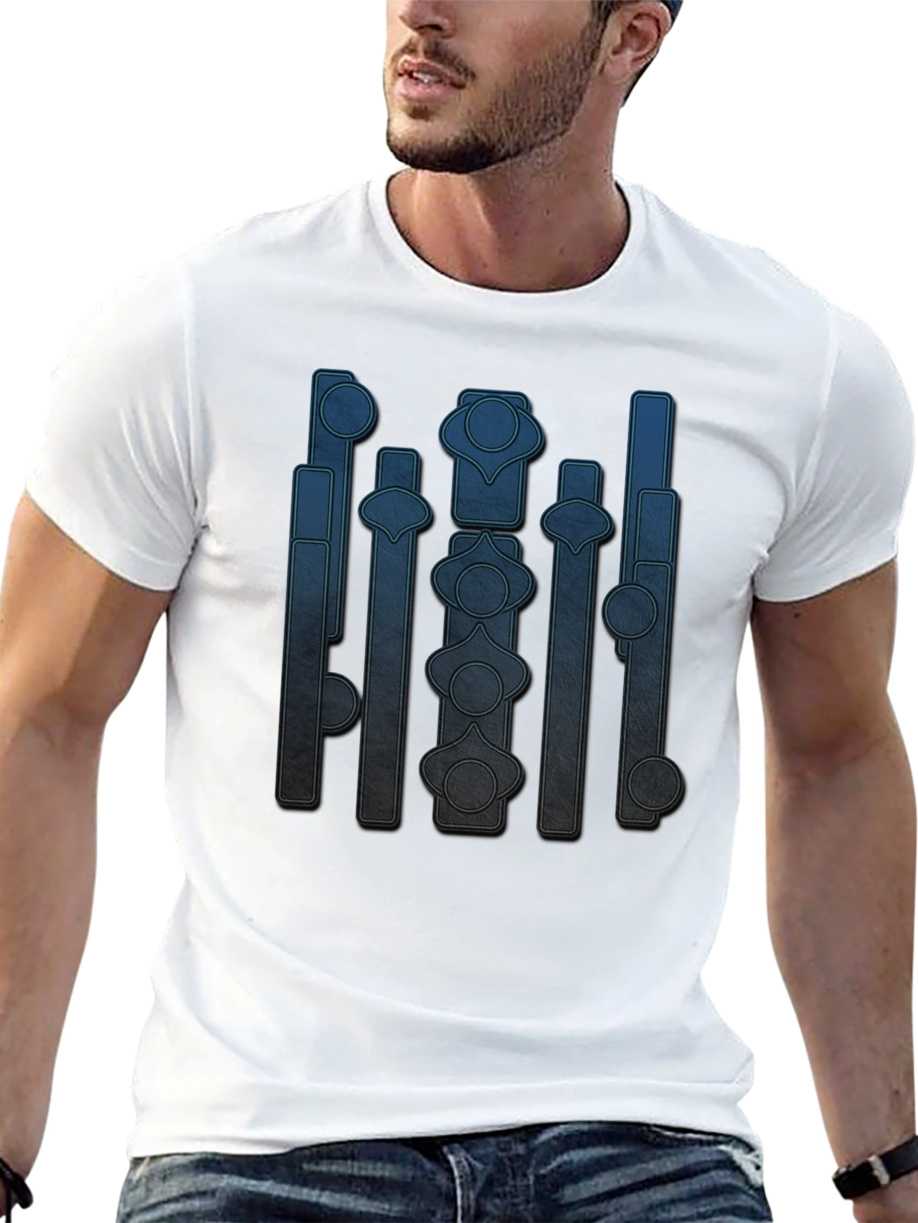 Abstract Geometric Graphic Print Crew Neck T-Shirt