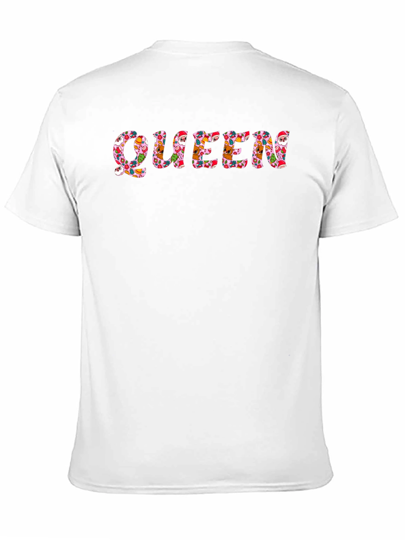 Queen Christmas Pattern Black T-Shirt