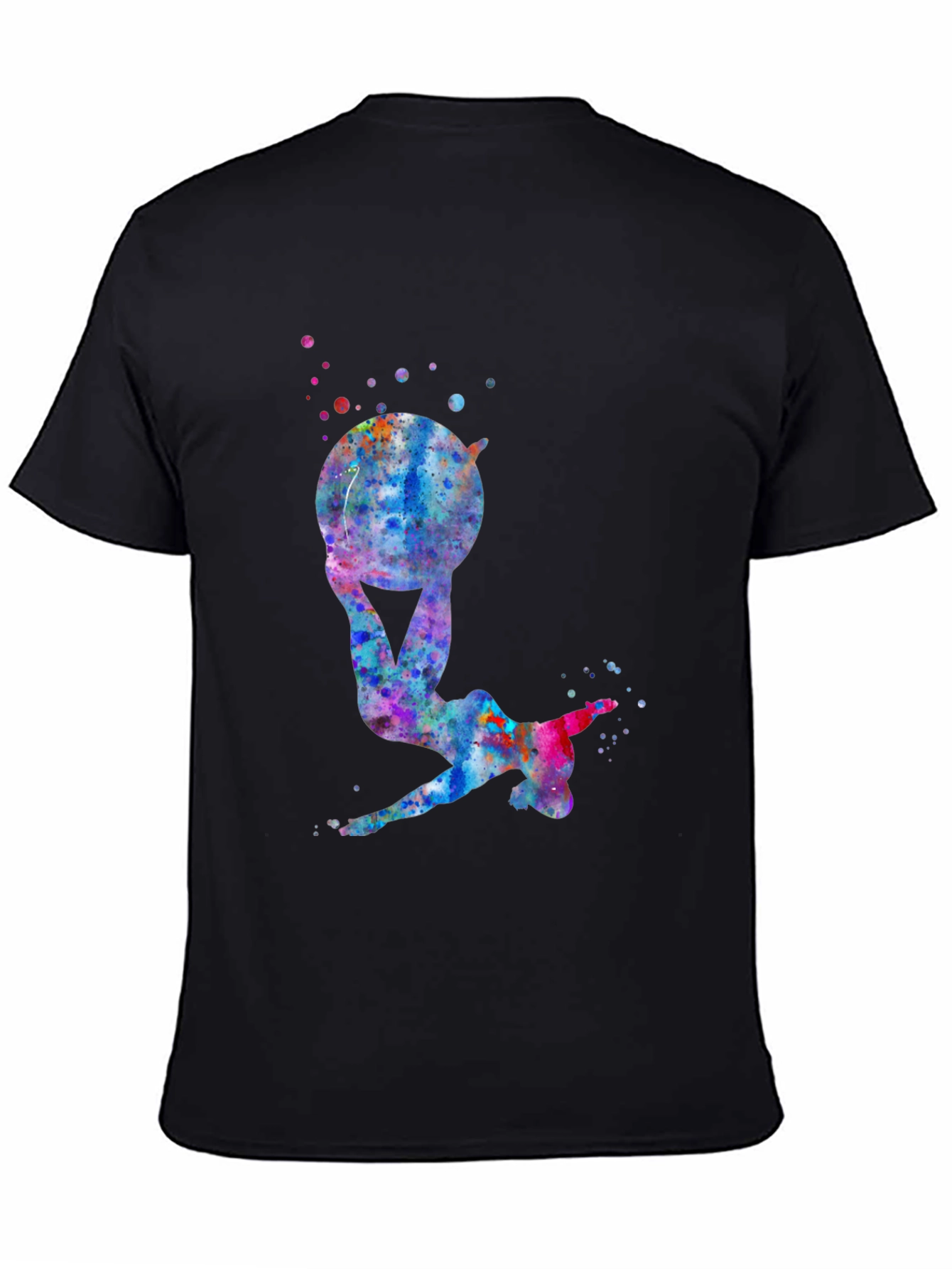 Gymnast Watercolor Black T-Shirt