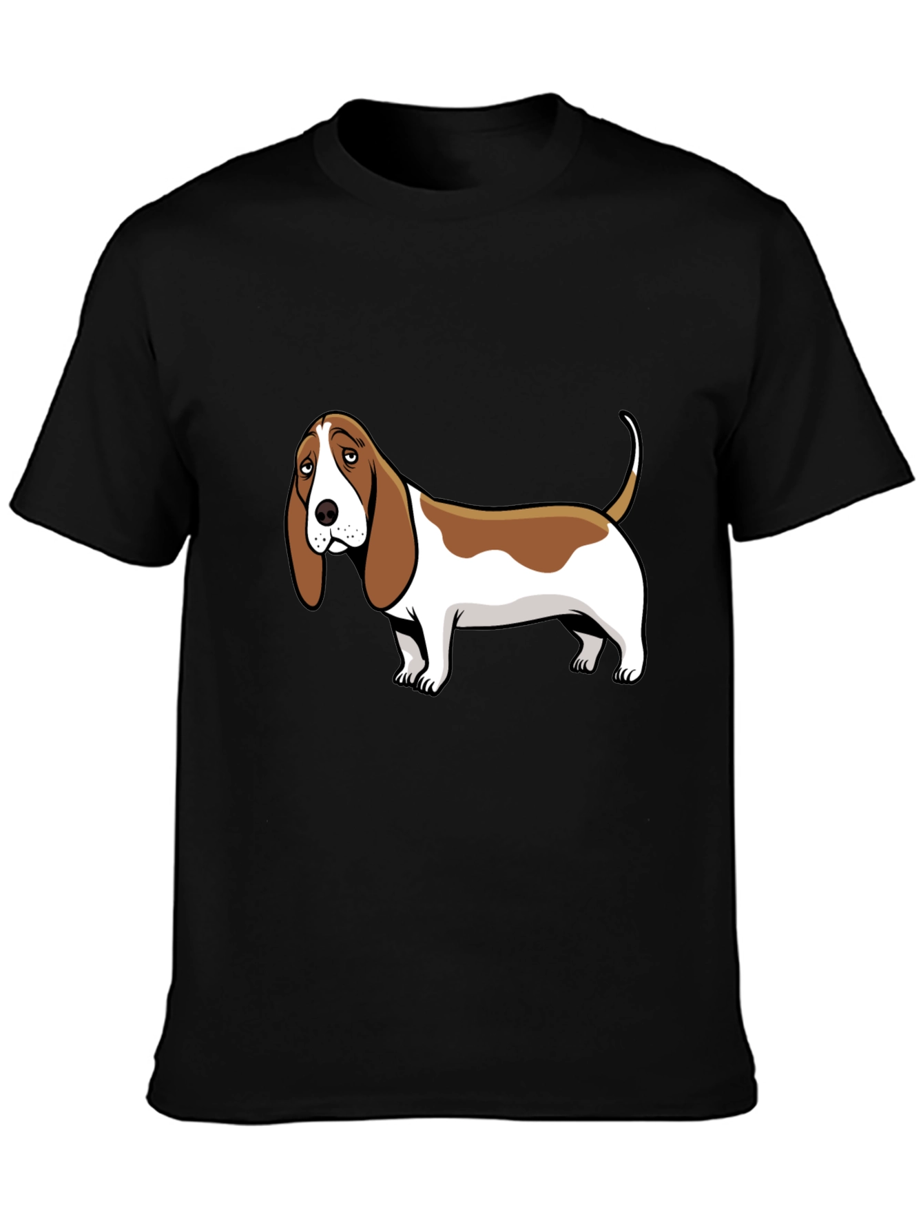 Basset Hound Dog Graphic Tee - Mens Black T-Shirt