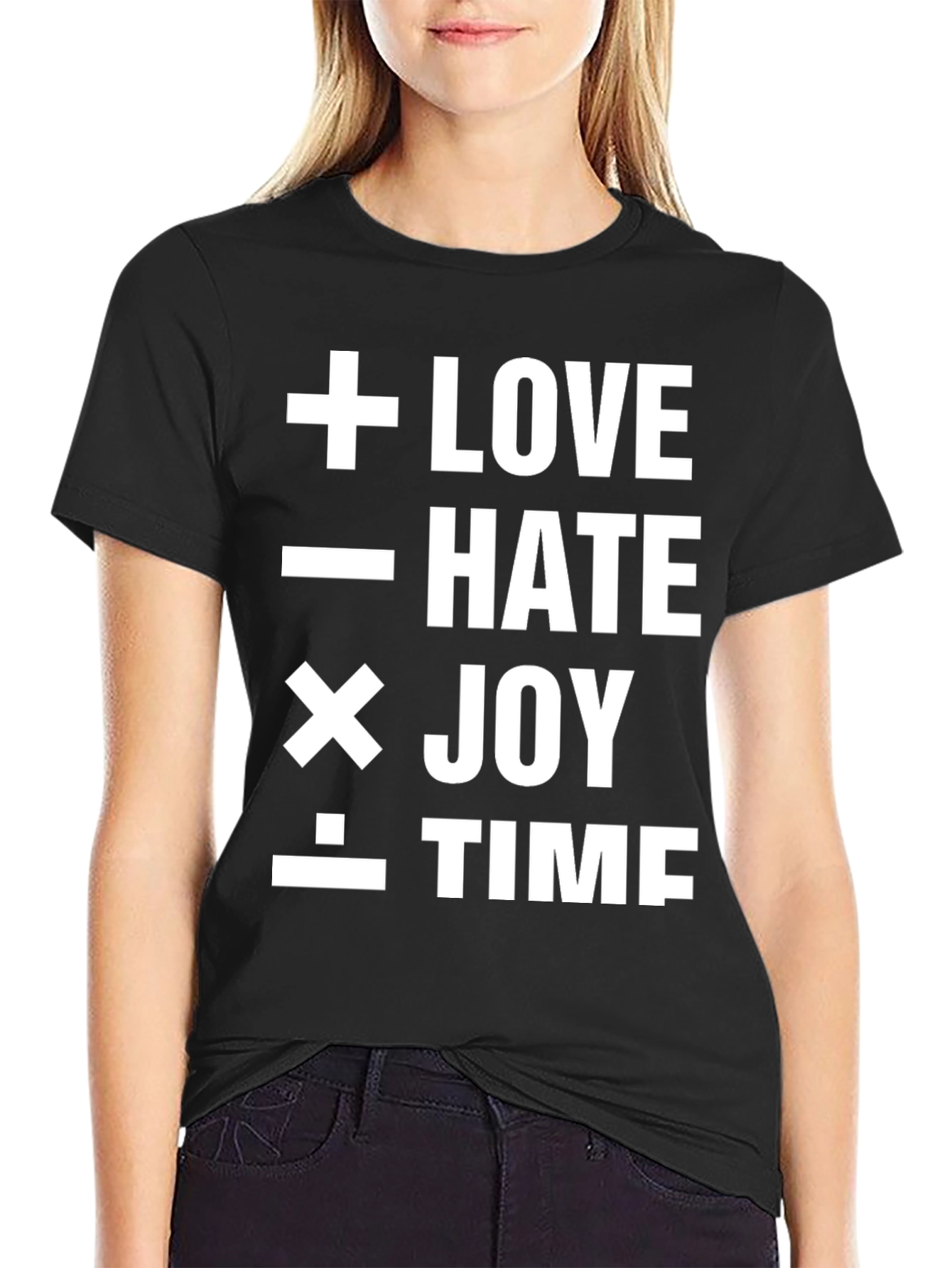 Math Equation Love Hate Joy Time Graphic T-Shirt