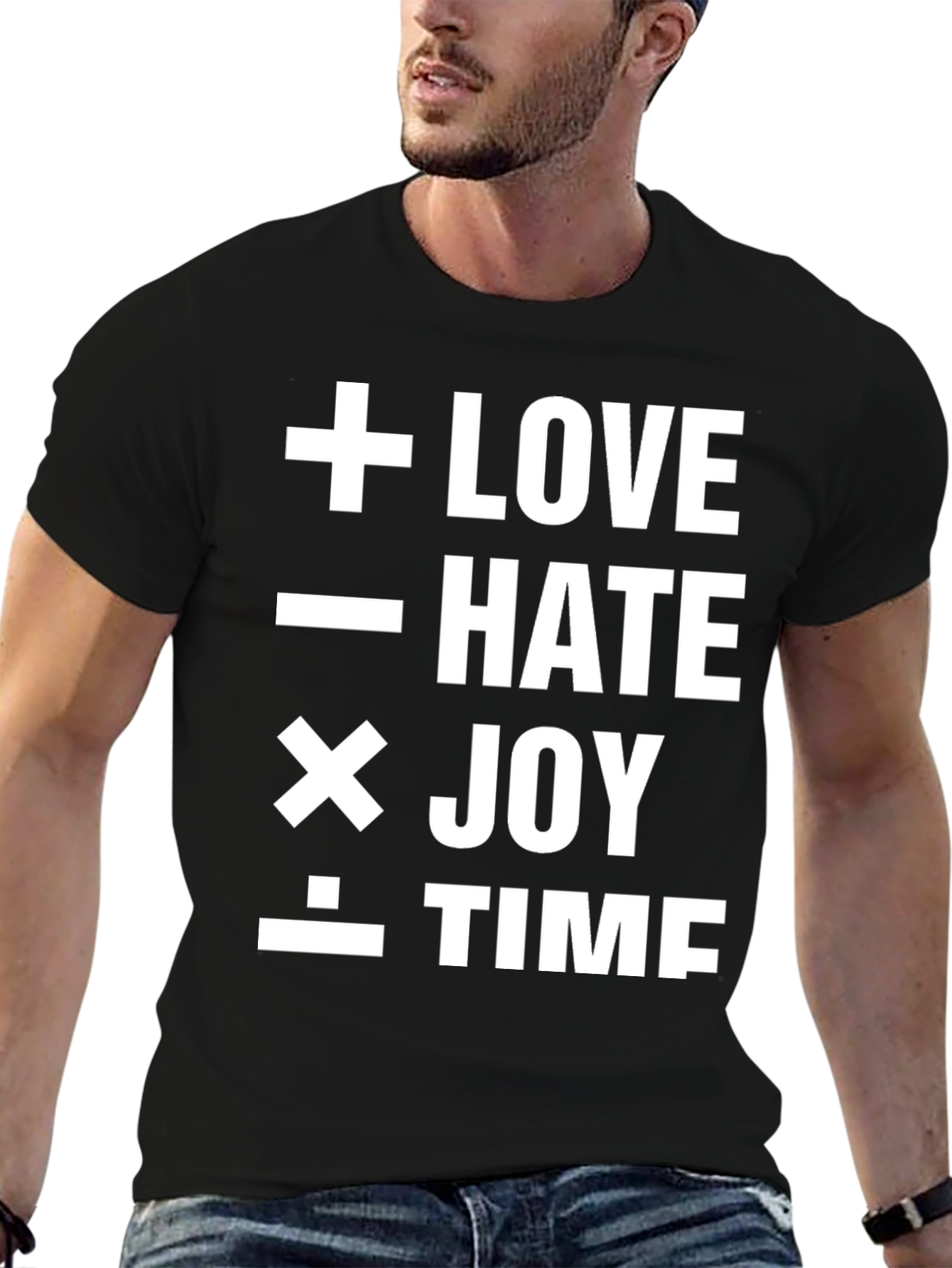 Math Equation Love Hate Joy Time Graphic T-Shirt