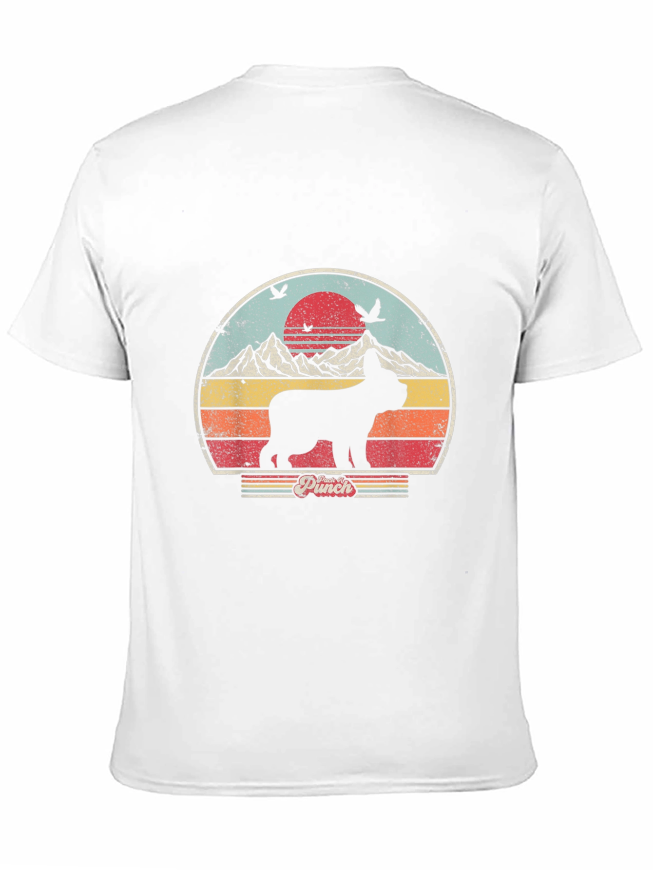 Retro Dog Graphic Tee - Black Cotton Blend