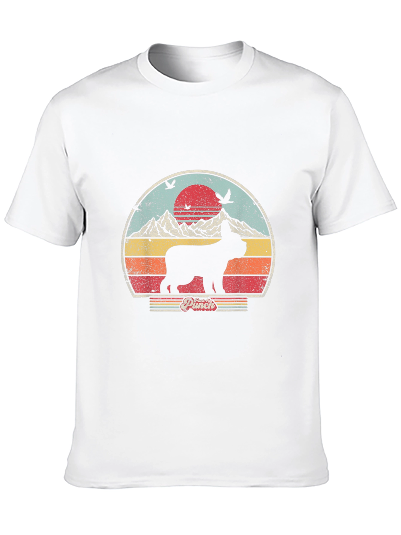 Retro Dog Graphic Tee - Black Cotton Blend