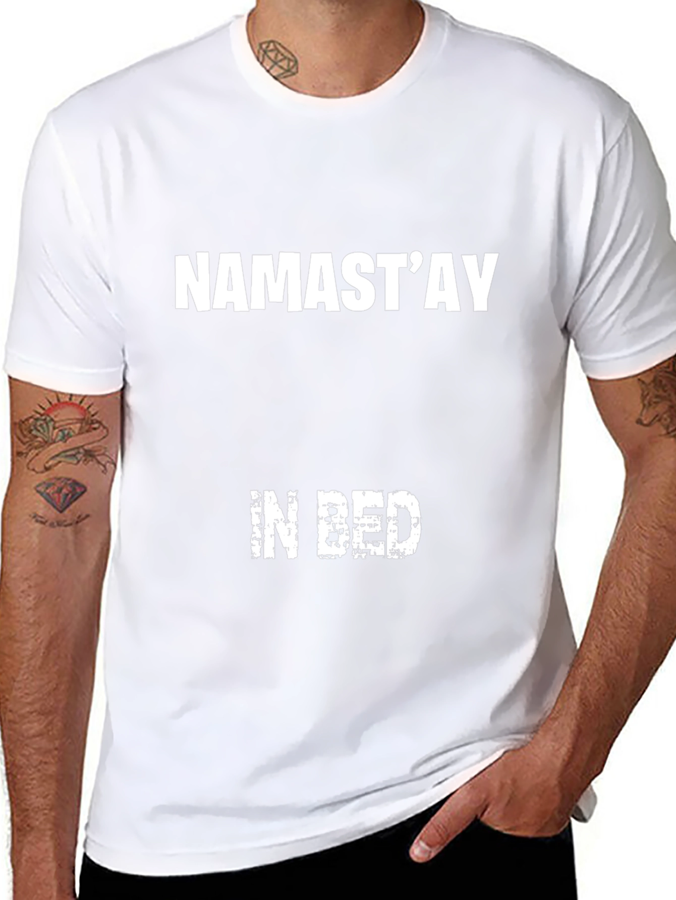 Namastay In Bed Graphic Tee - Black