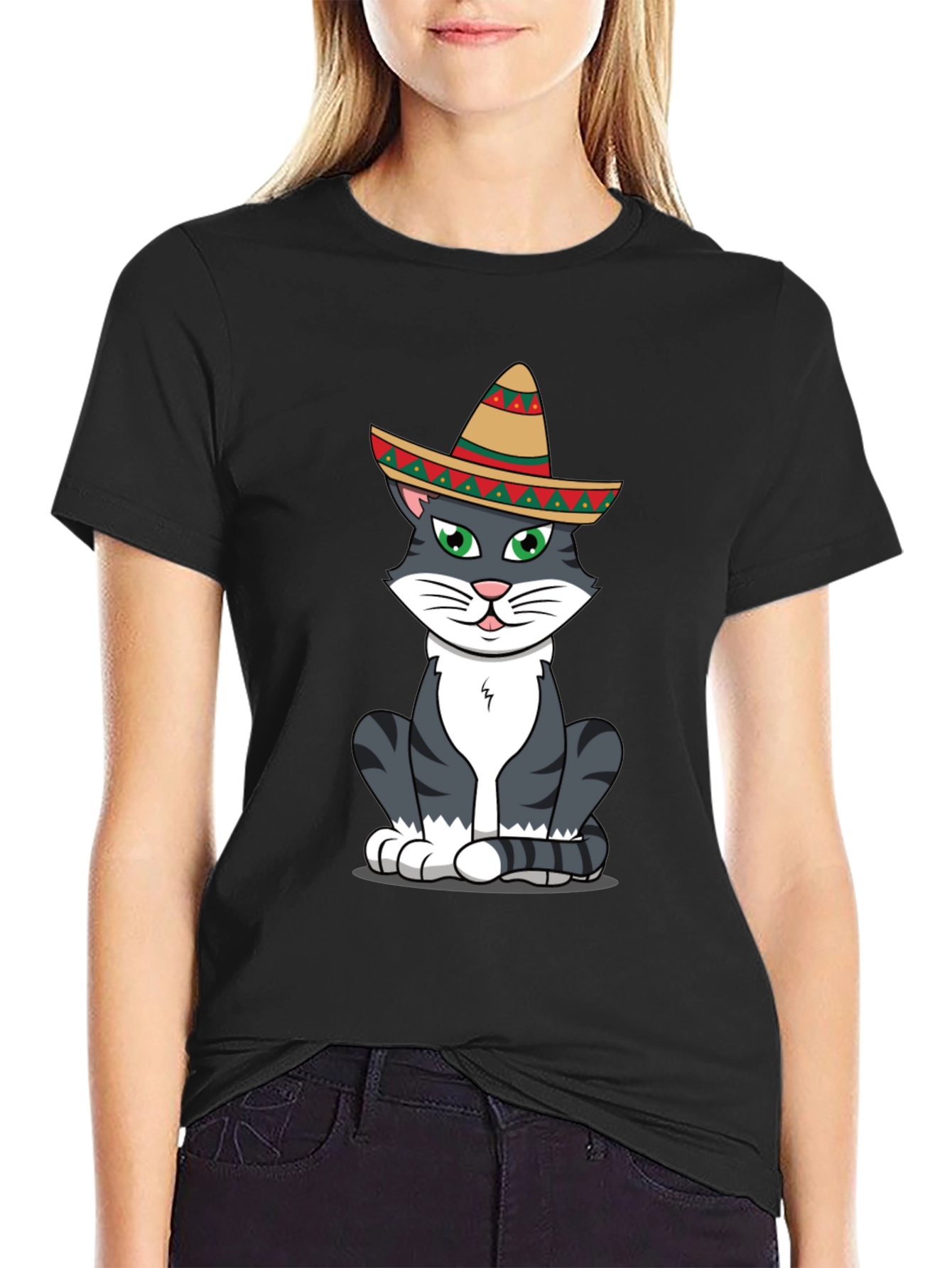 Cat in Sombrero Graphic Tee