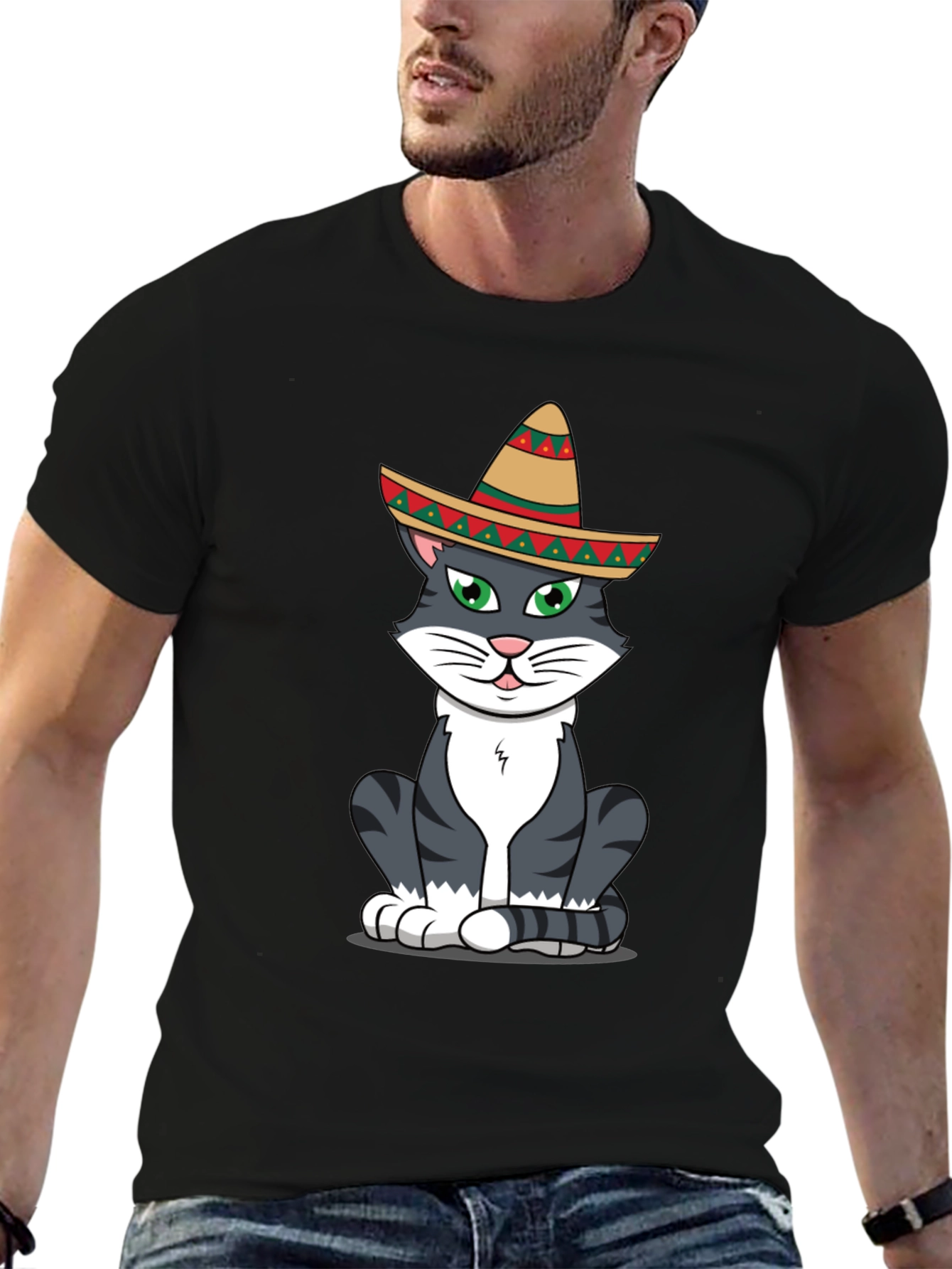 Cat in Sombrero Graphic Tee