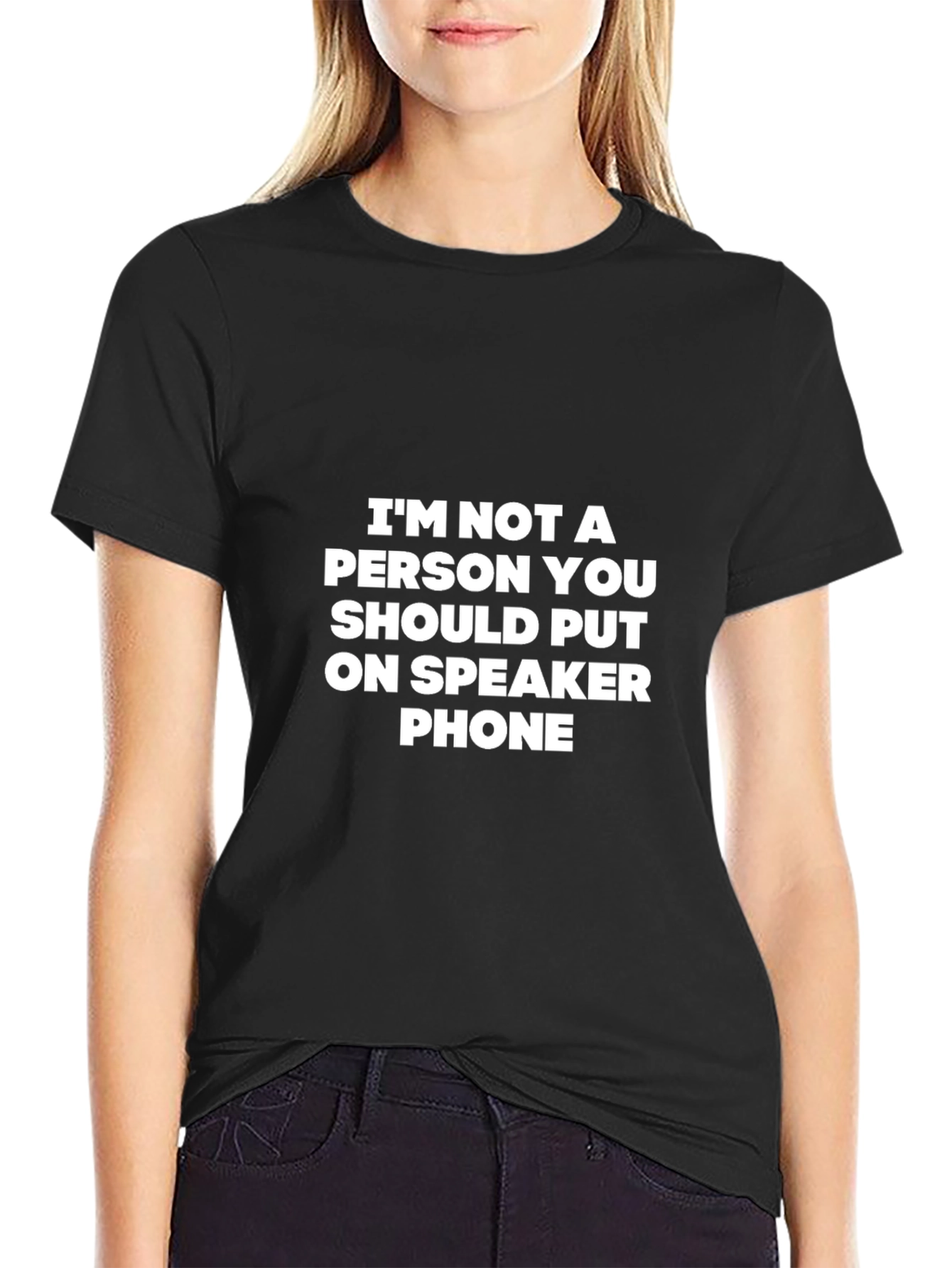 Speaker Phone Warning Black T-Shirt