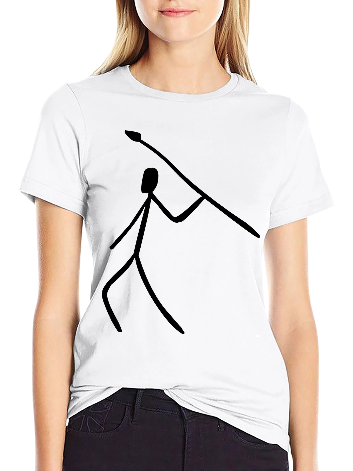 Caveman Spear T-Shirt - Black Graphic Tee