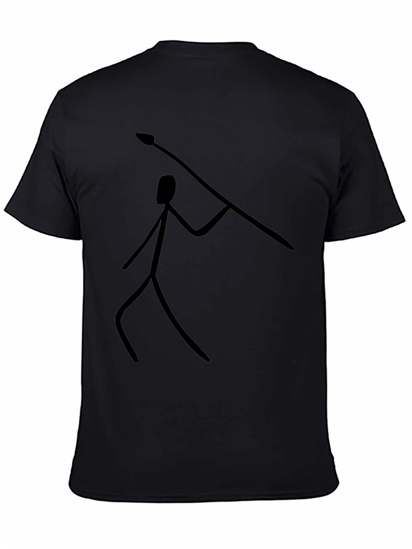 Caveman Spear T-Shirt - Black Graphic Tee