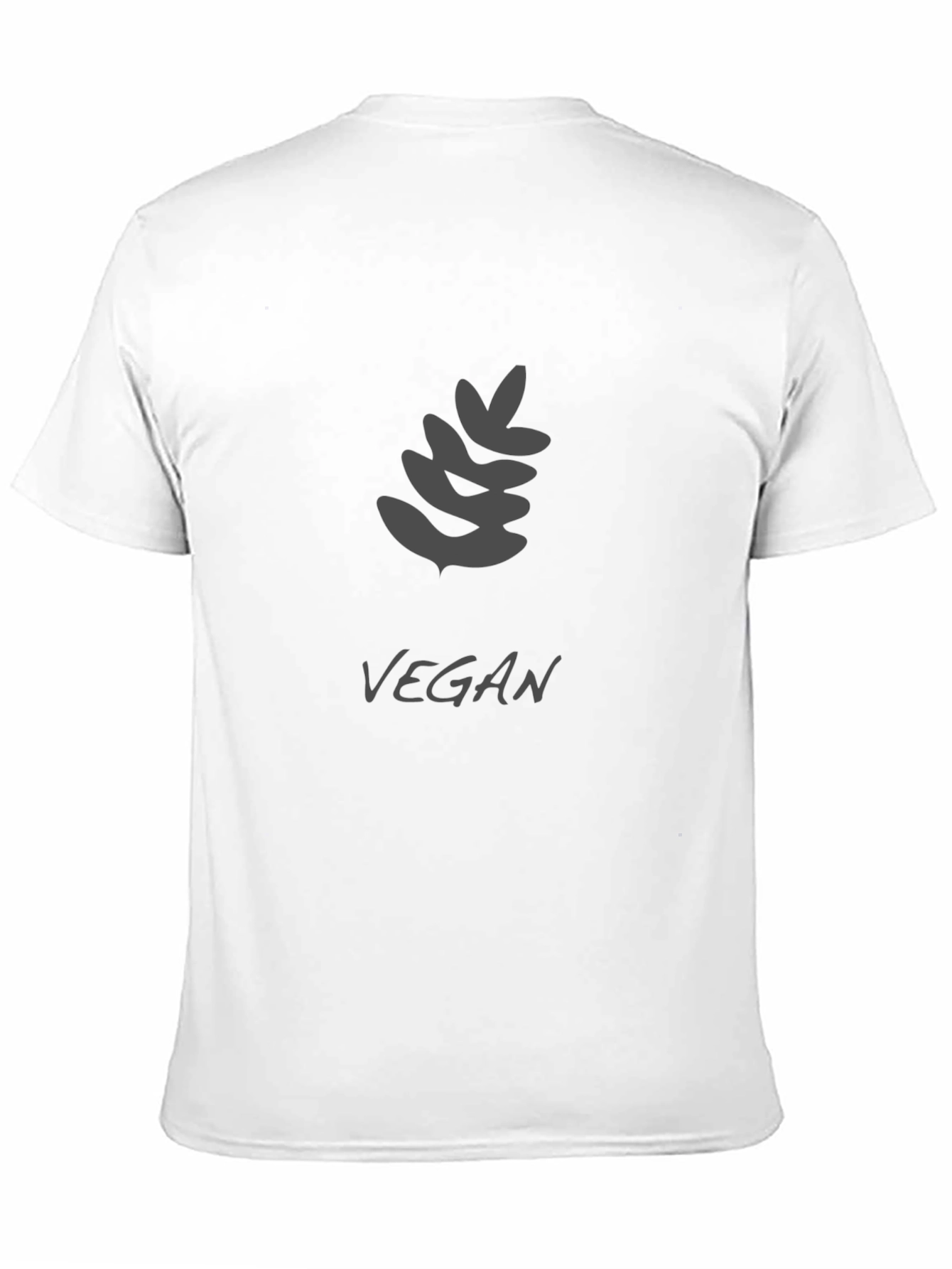 Vegan Black T-Shirt with Leaf Design
