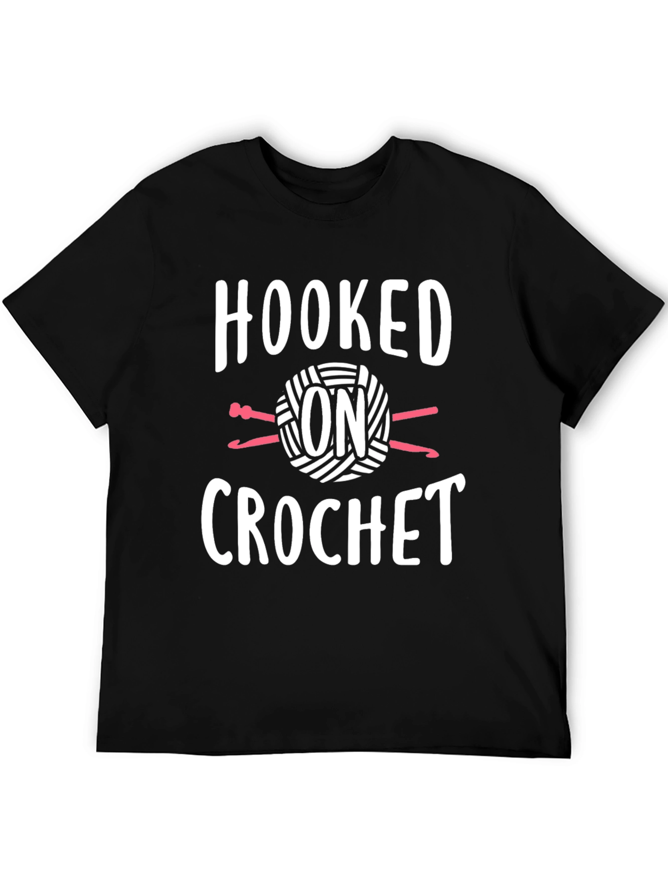 Hooked on Crochet Graphic Tee - Black Cotton